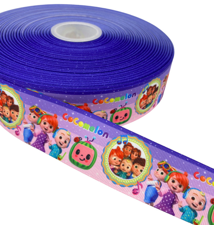 #C126 ( Cocomelon Ribbon (38mm /1.5 inches) 1 yard 🟢