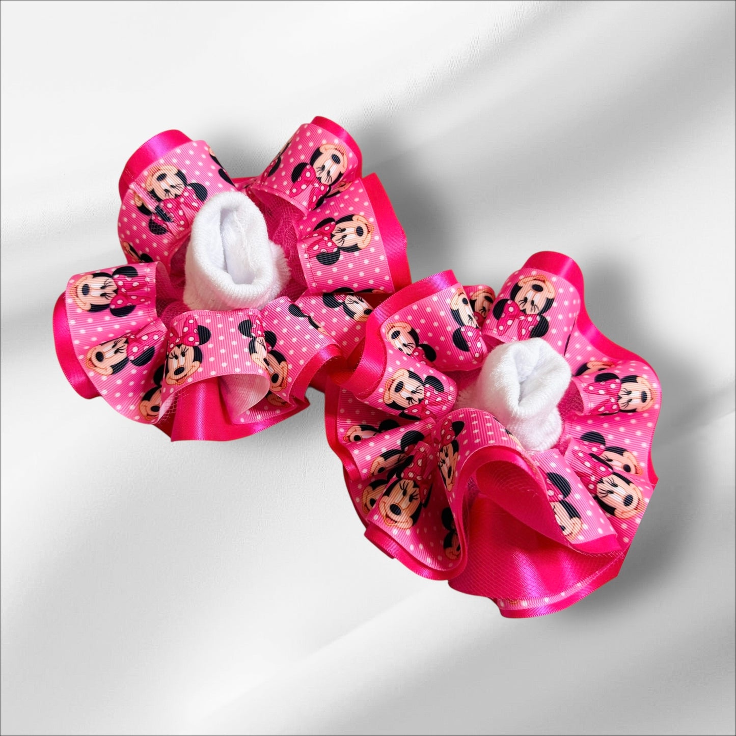 Minnie Mouse Ruffle Socks ( Double Layer Ribbon Ruffle socks)