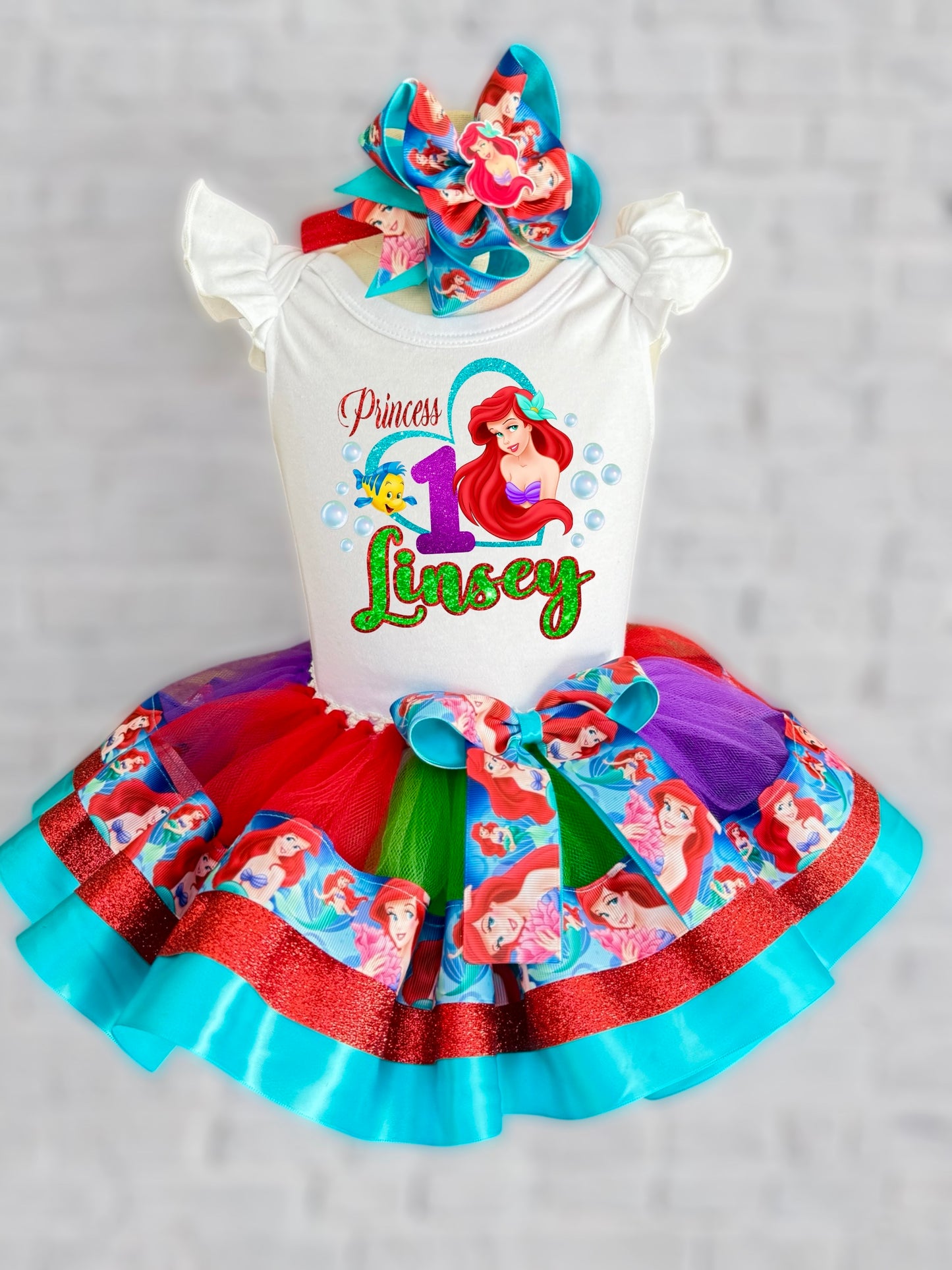 Little Mermaid Tutu outfit Little Mermaid Birthday Set Little Mermaid tutu set