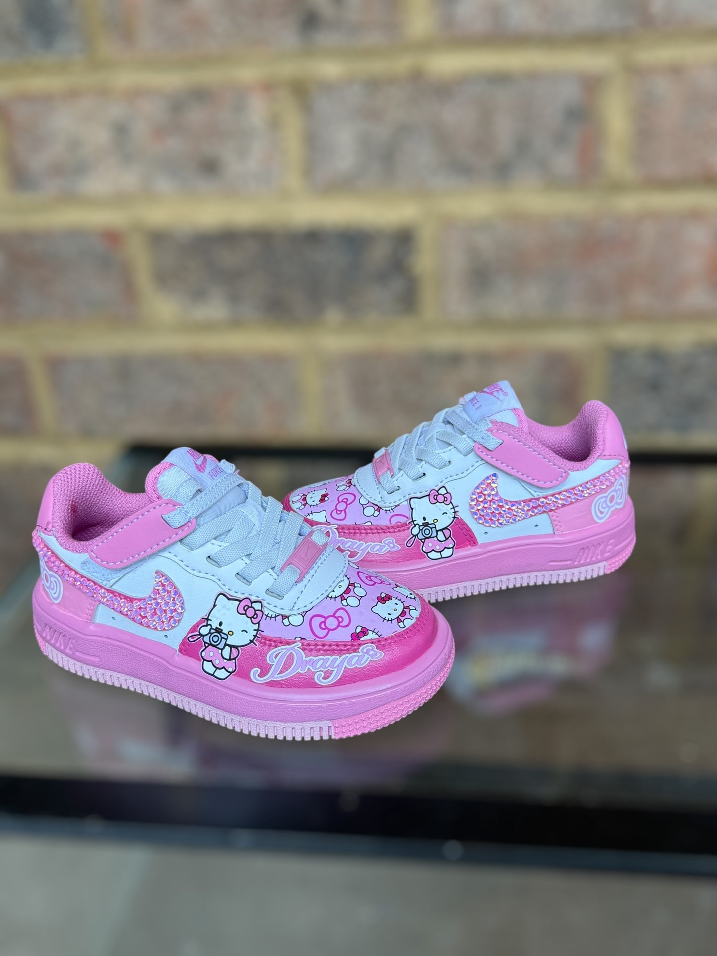 Hello Kitty Sneakers Luxury Bling Sneakers – Customized Air Force 1s - Hello Kitty Air Force 1’s