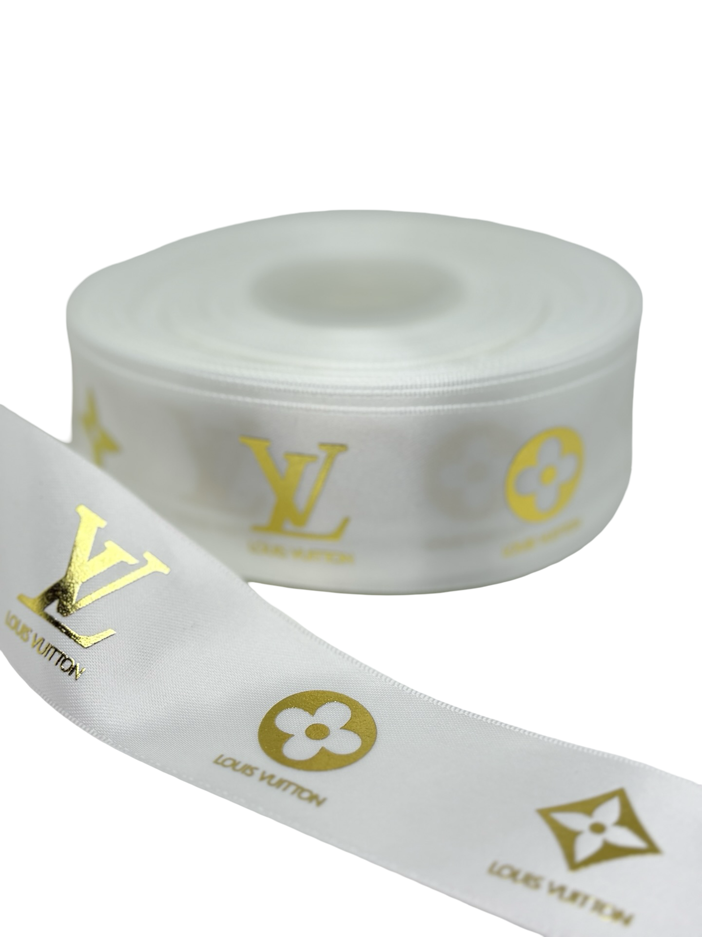 LV Ribbon (1 yard) 38mm/ 1.5 inches Foil Ribbon )