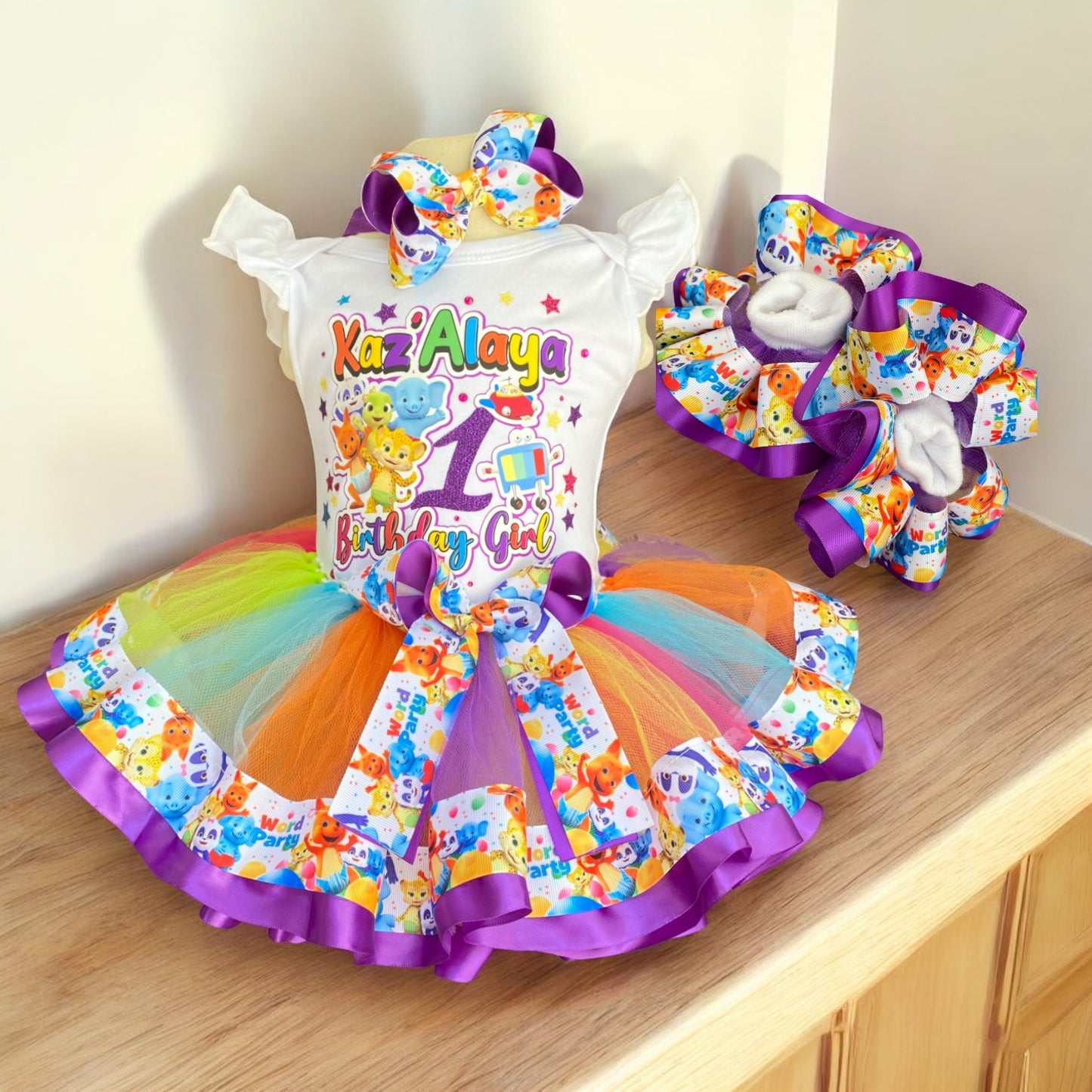 Word Party Tutu Outfit word party tutu set word party ruffle socks