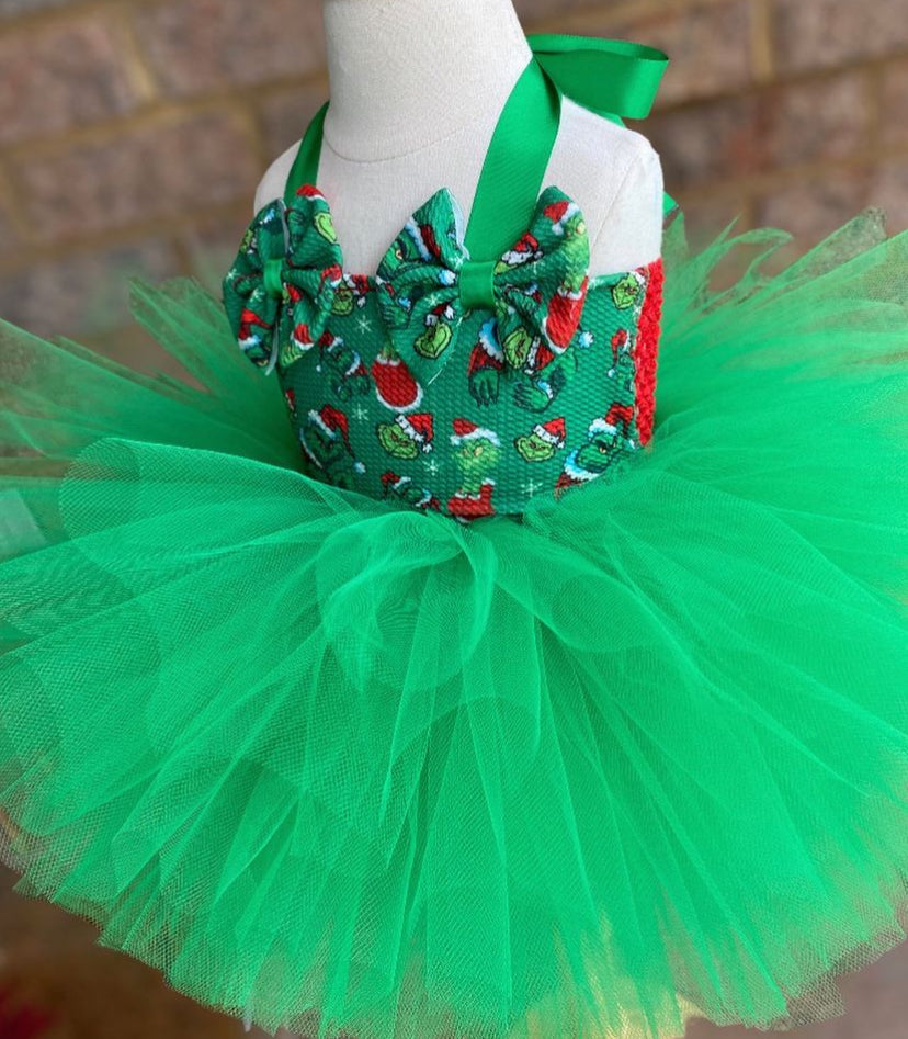 Mr Grinch Christmas Dress/ Christmas tutu dress