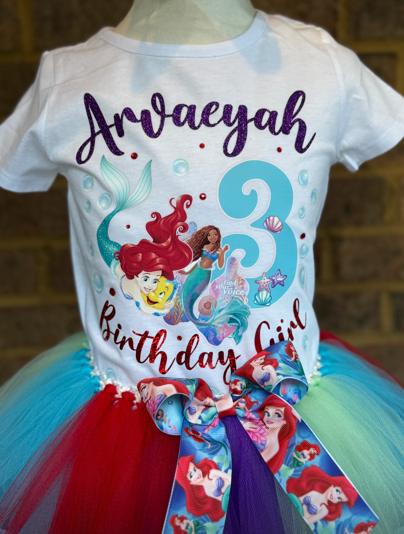 Little Mermaid tutu outfit with matching shoes,