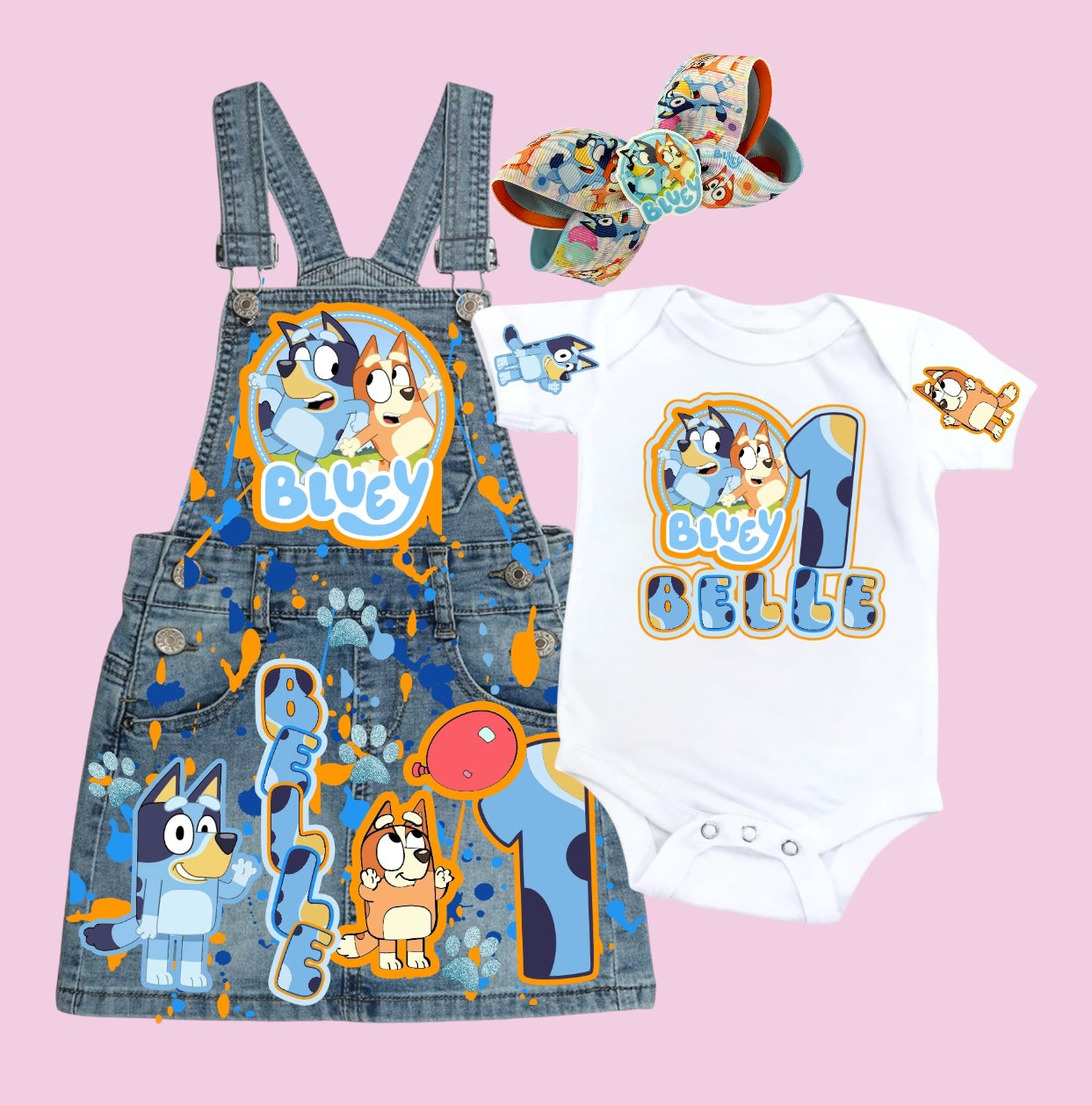 Bluey Denim overall Dress, Bluey Jeans outfit, Bluey Overall