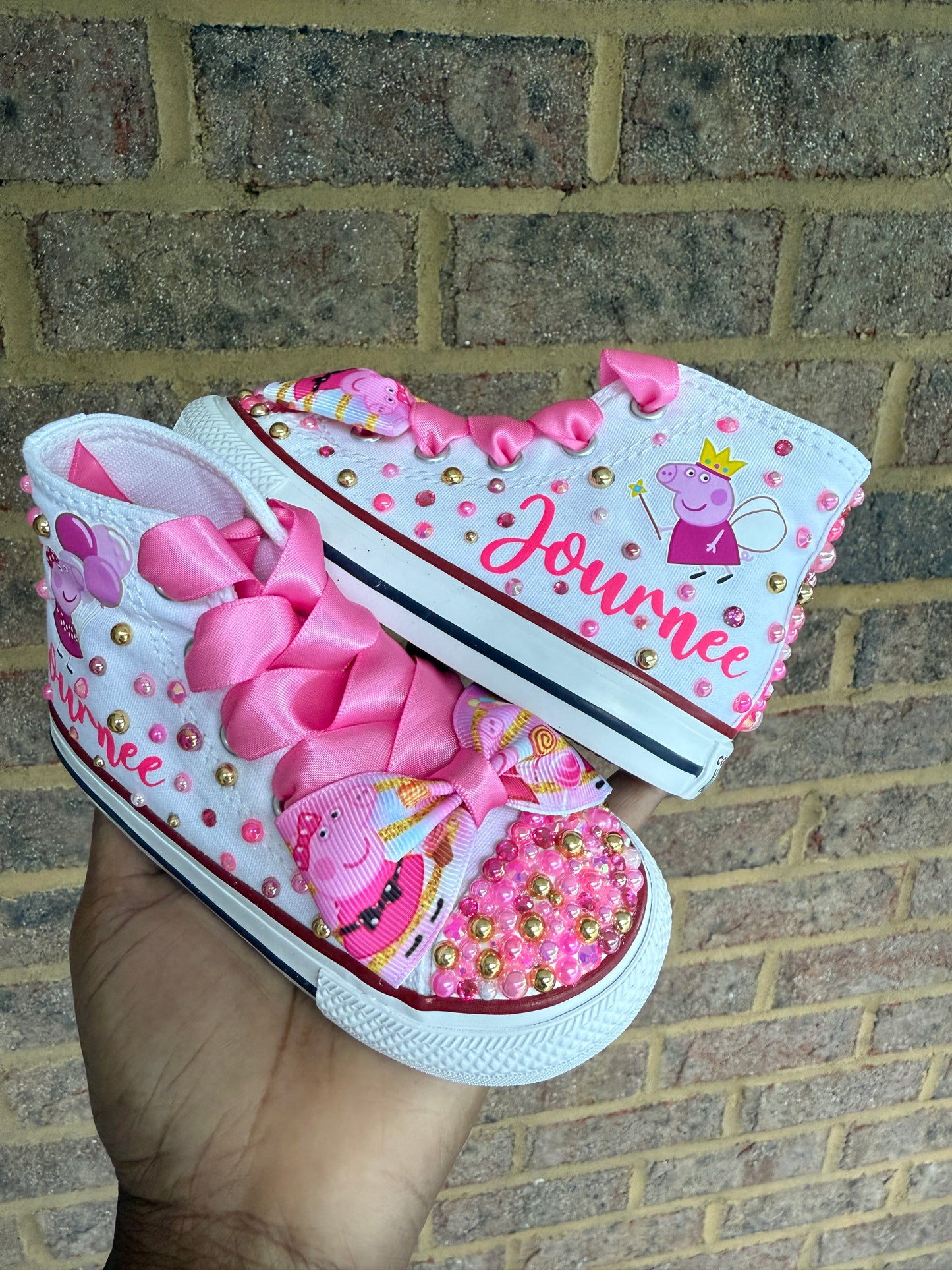Peppa Pig Bling Converse Sneakers, Peppa Pink Sneakers