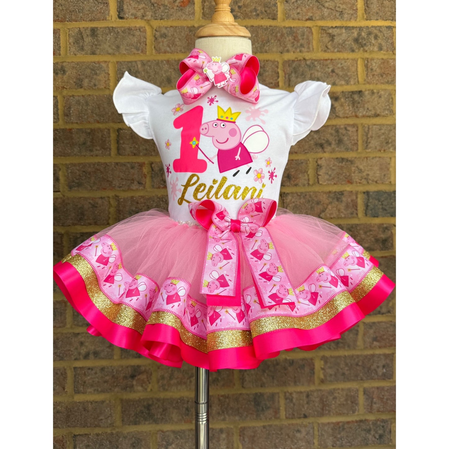 Peppa Pig tutu set Peppa pig tutu outfit Peppa pig Birthday outfit 1