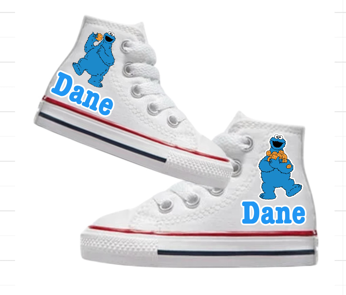 Cookie Monster Boys Overall / Jumpsuit set with Matching shoes #Mockup