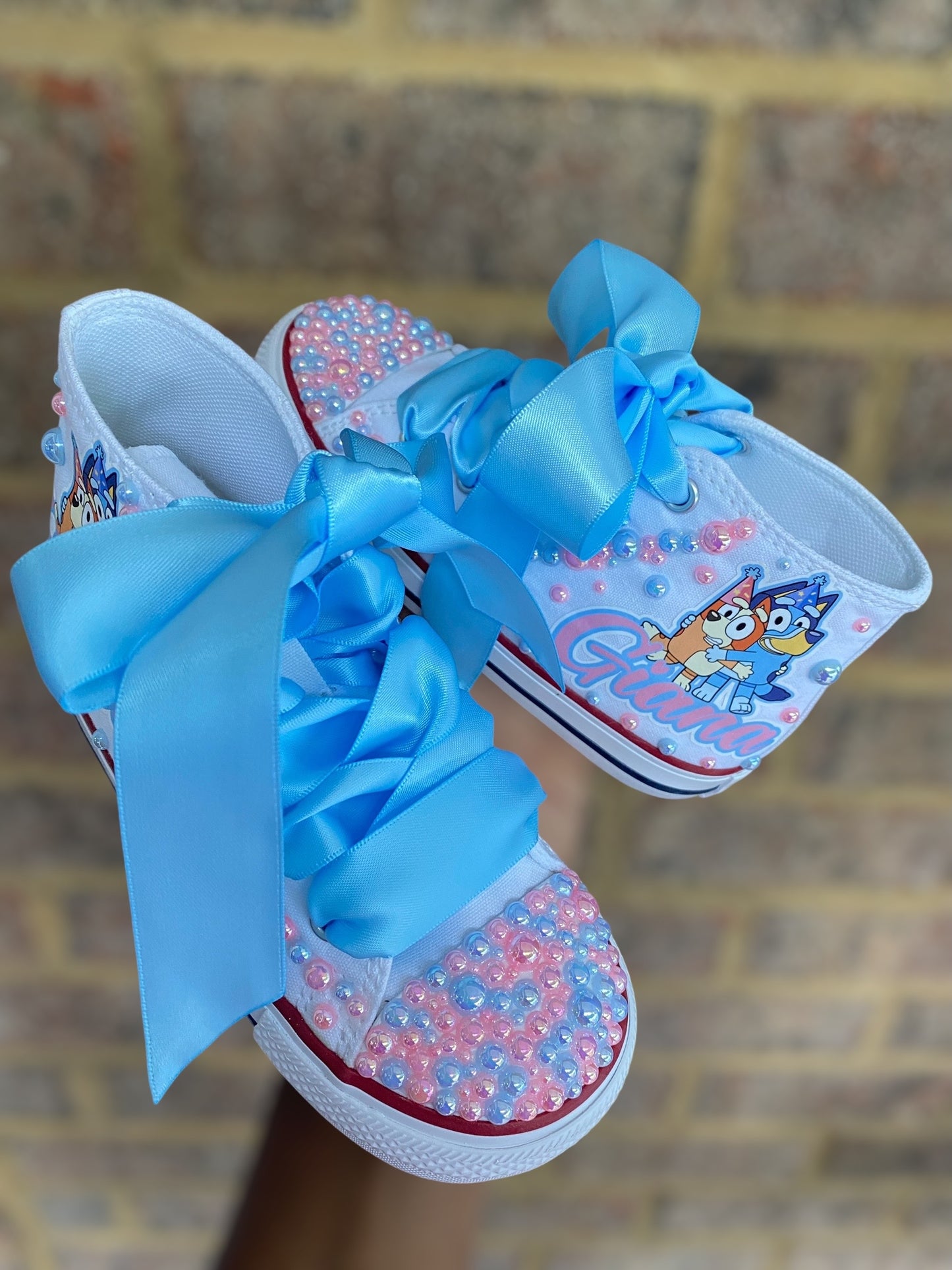 Bluey Bling Converse Sneakers, Bluey sneakers, personalized Bluey sneakers