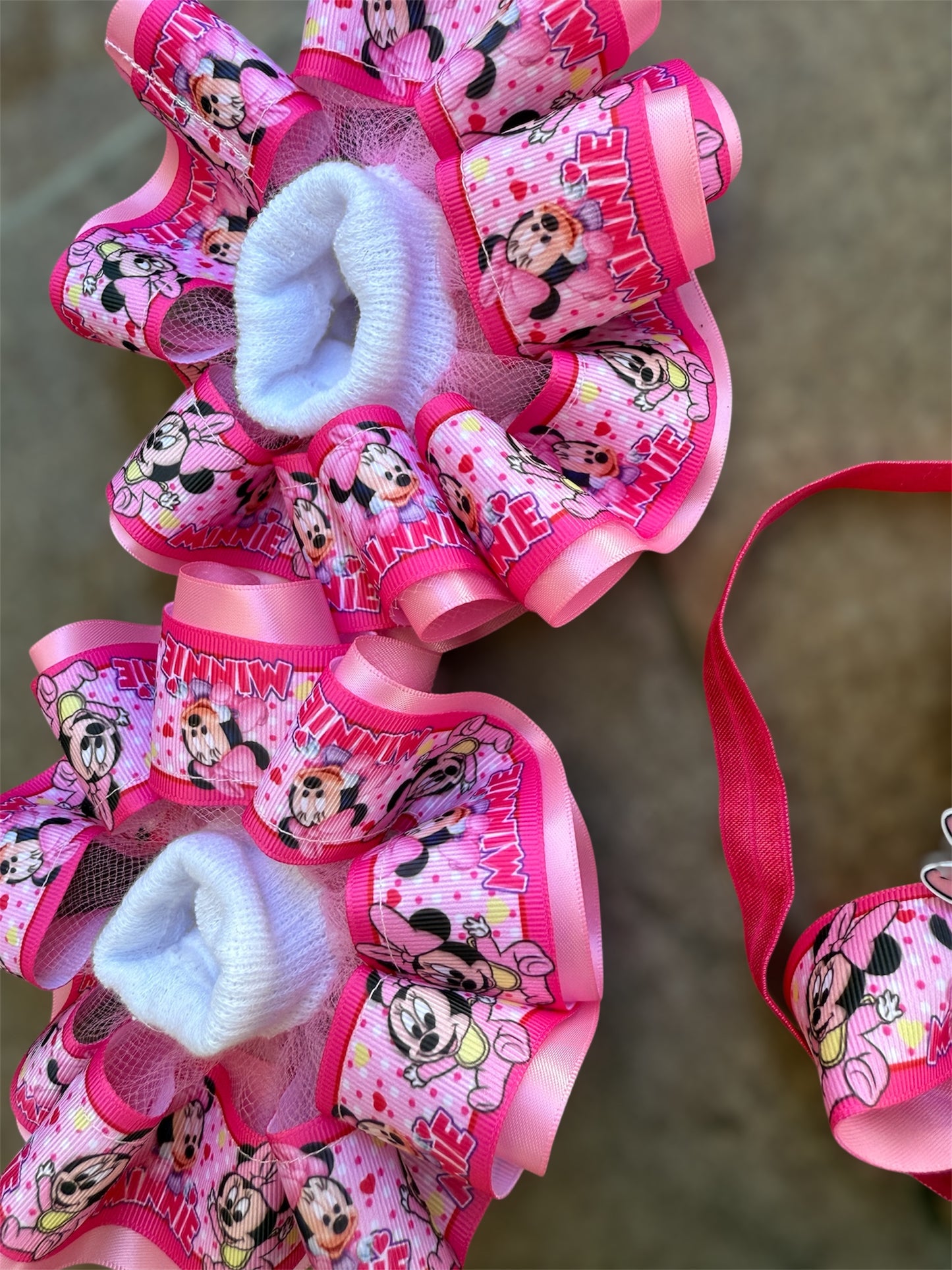 Minnie Mouse Ruffle socks, Minnie Mouse tutu socks, Minnie Mouse hair accessories