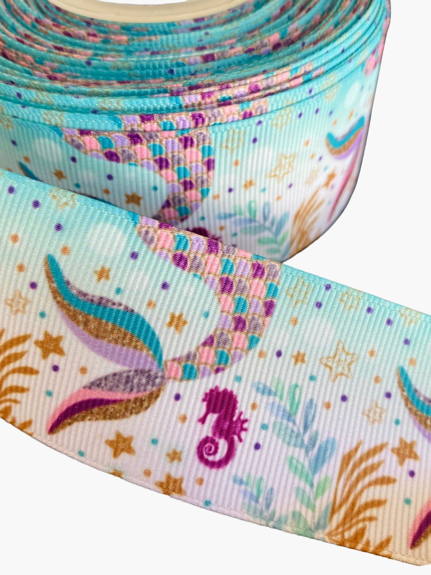 #C104 ( Mermaid Tail Ribbon (38mm /1.5 inches) 1 yard 🟢