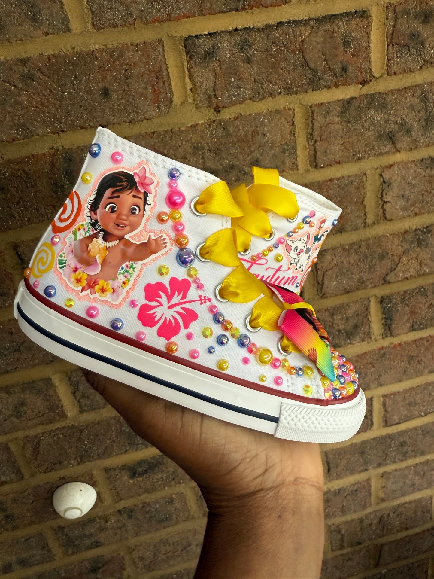 Moana Bling Converse Sneakers, Moana Personalized shoes
