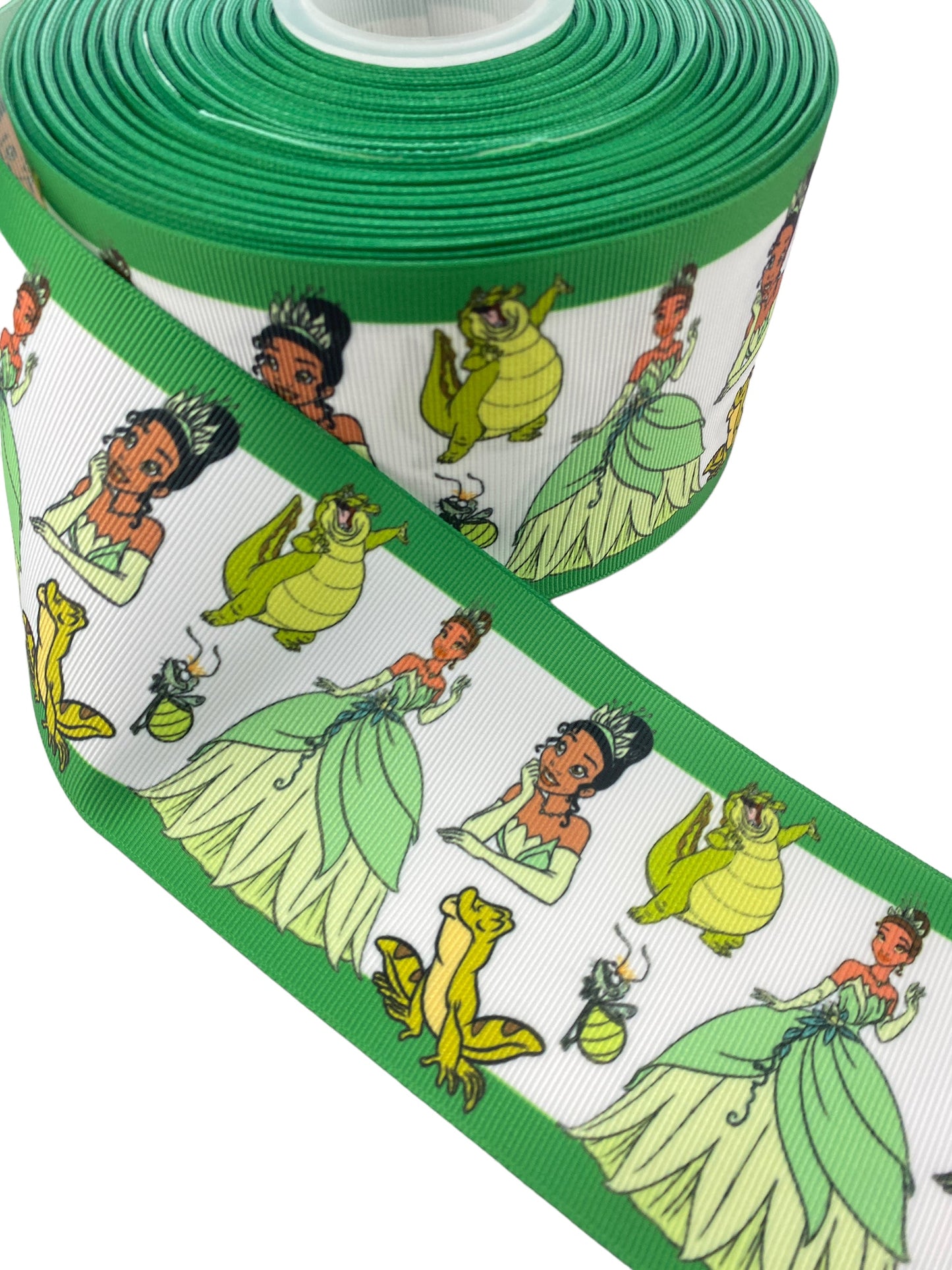 #C132 (Princess Tiana print Ribbon. 1 yard, (75mm/3inch Ribbon)🔴