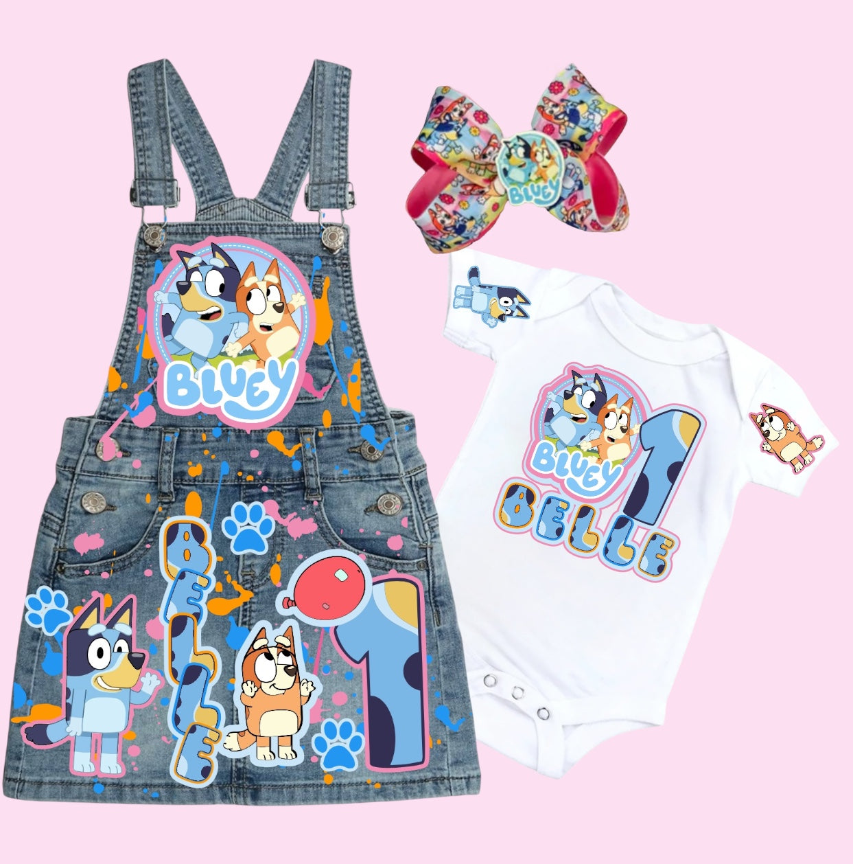 Bluey Denim overall Dress, Bluey Jeans outfit, Bluey Overall
