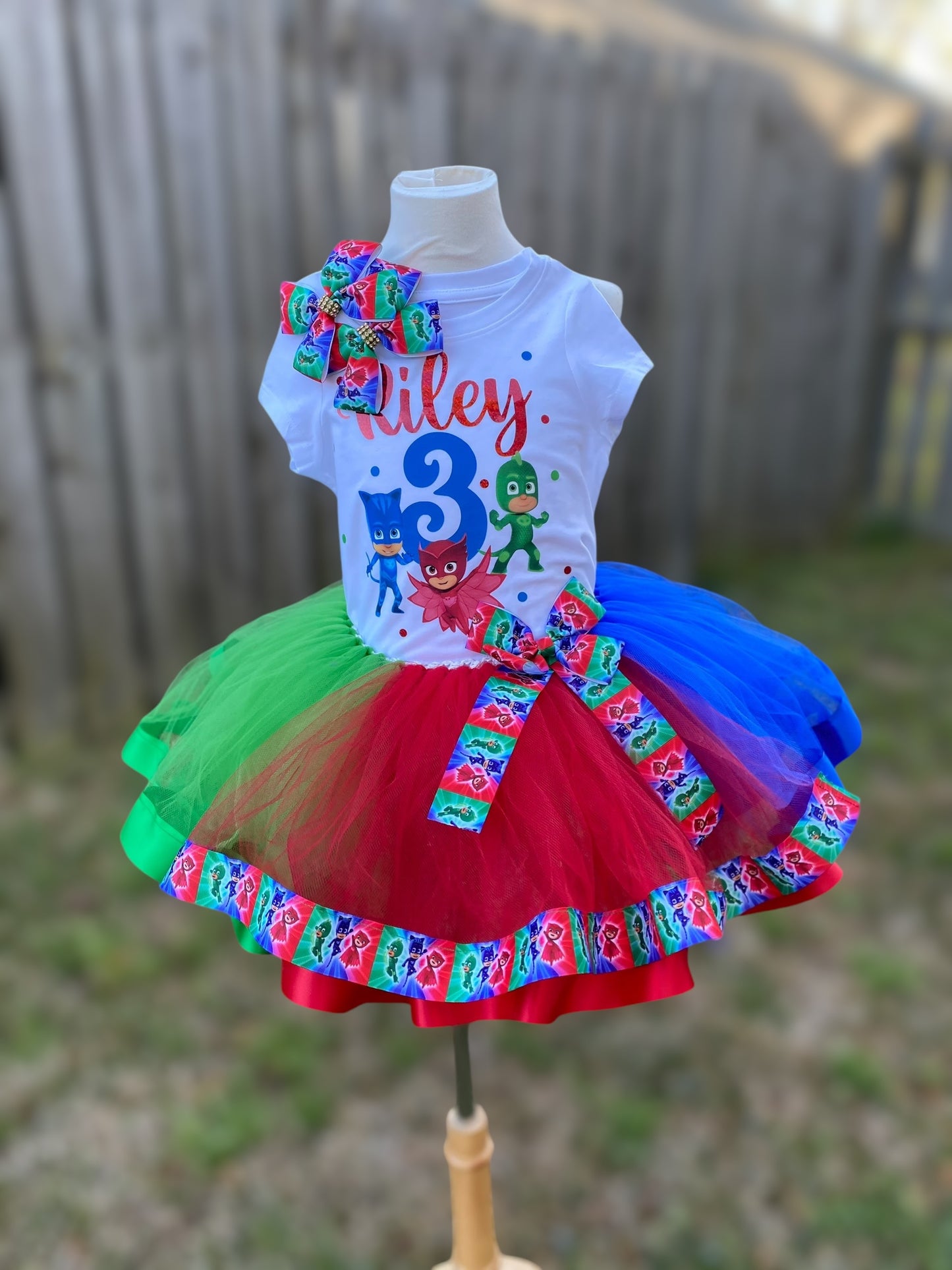 PJ Mask Tutu Outfit PJ Mask Birthday P J Mask tutu set