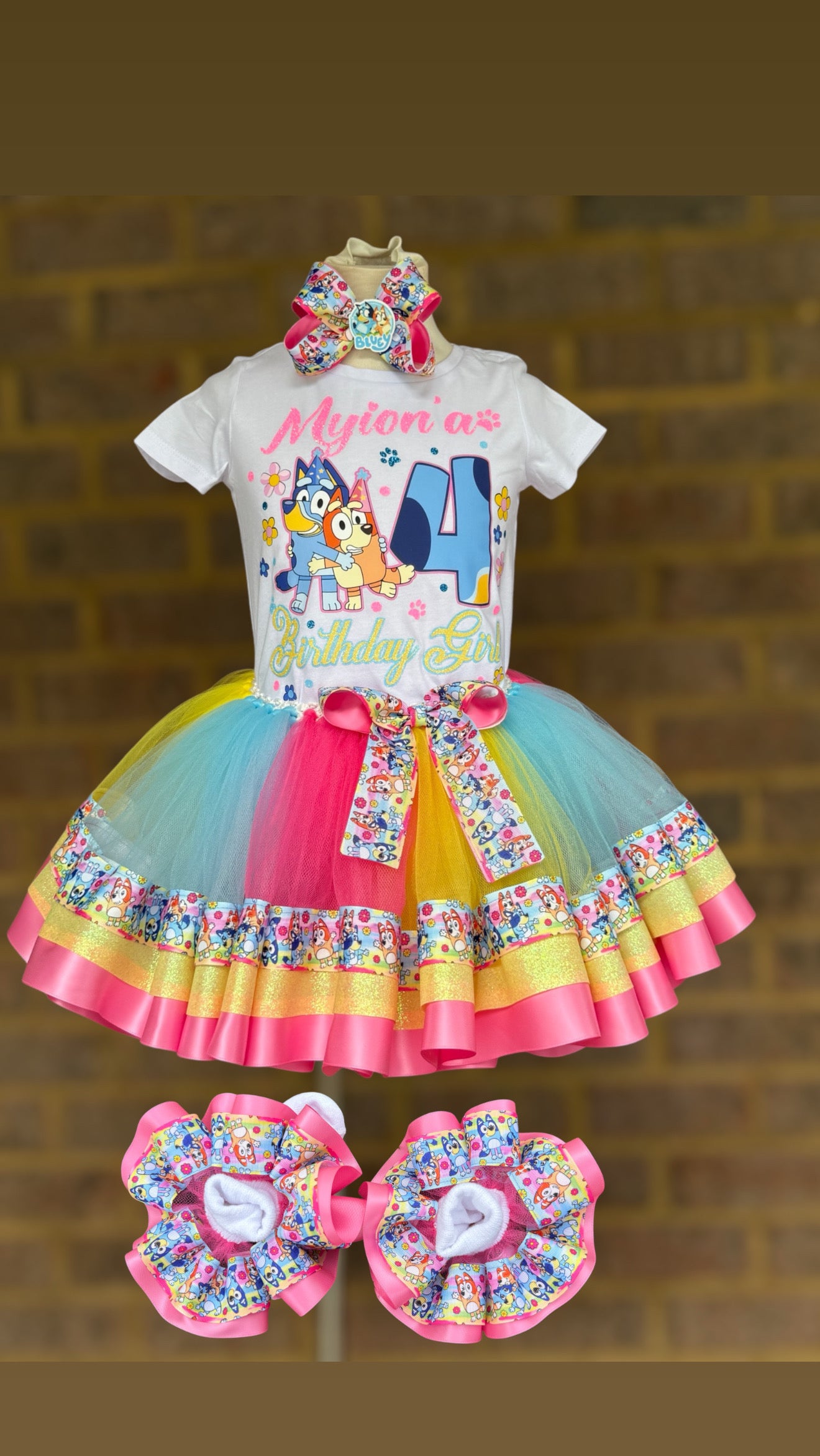 Bluey tutu outfit Bluey Birthday Bluey tutu set Bluey Birthday outfit with matching Socks
