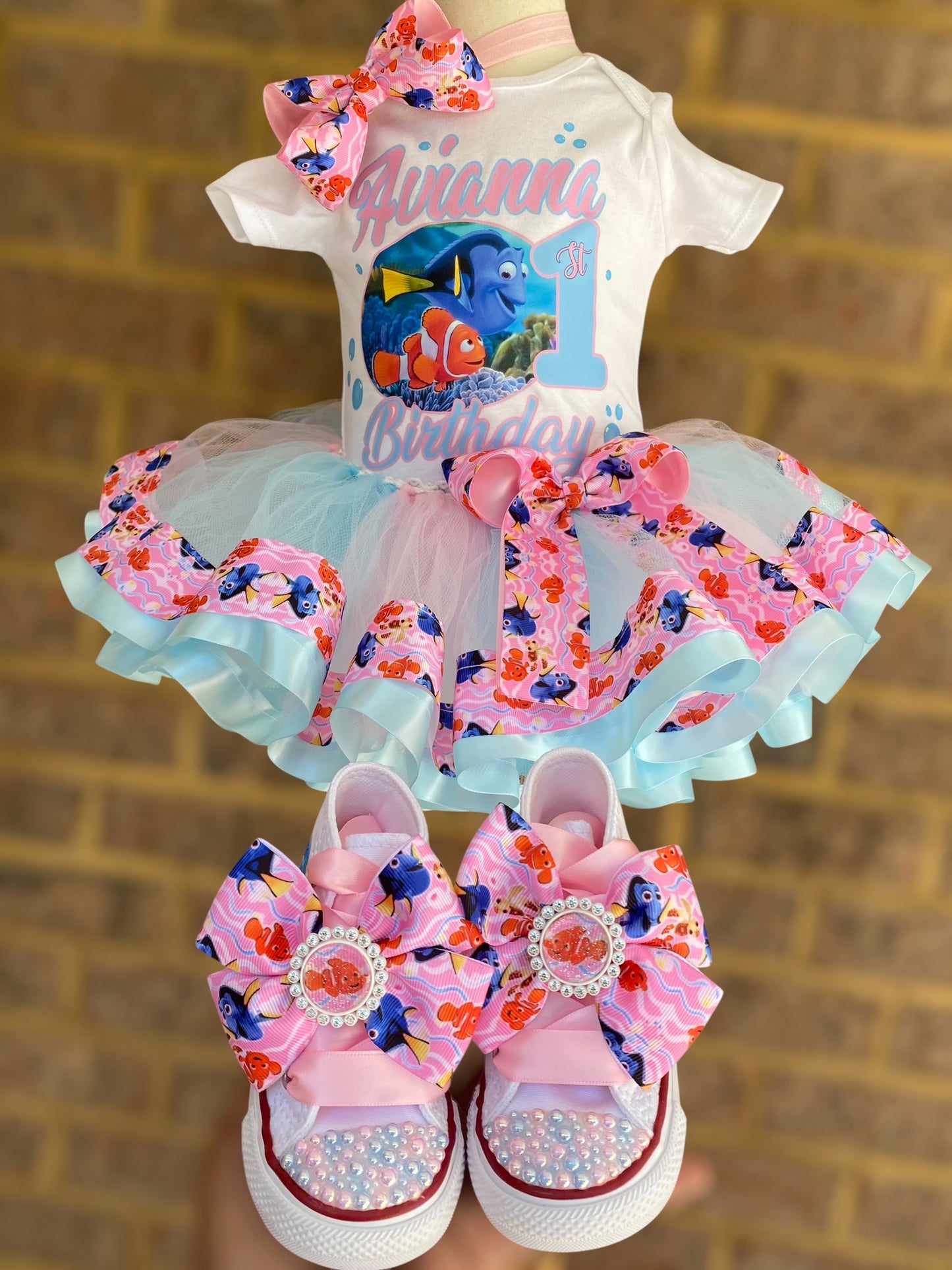Finding Nemo Tutu Outfit, Fish tutu Birthday Outfit Finding Nemo tutu set