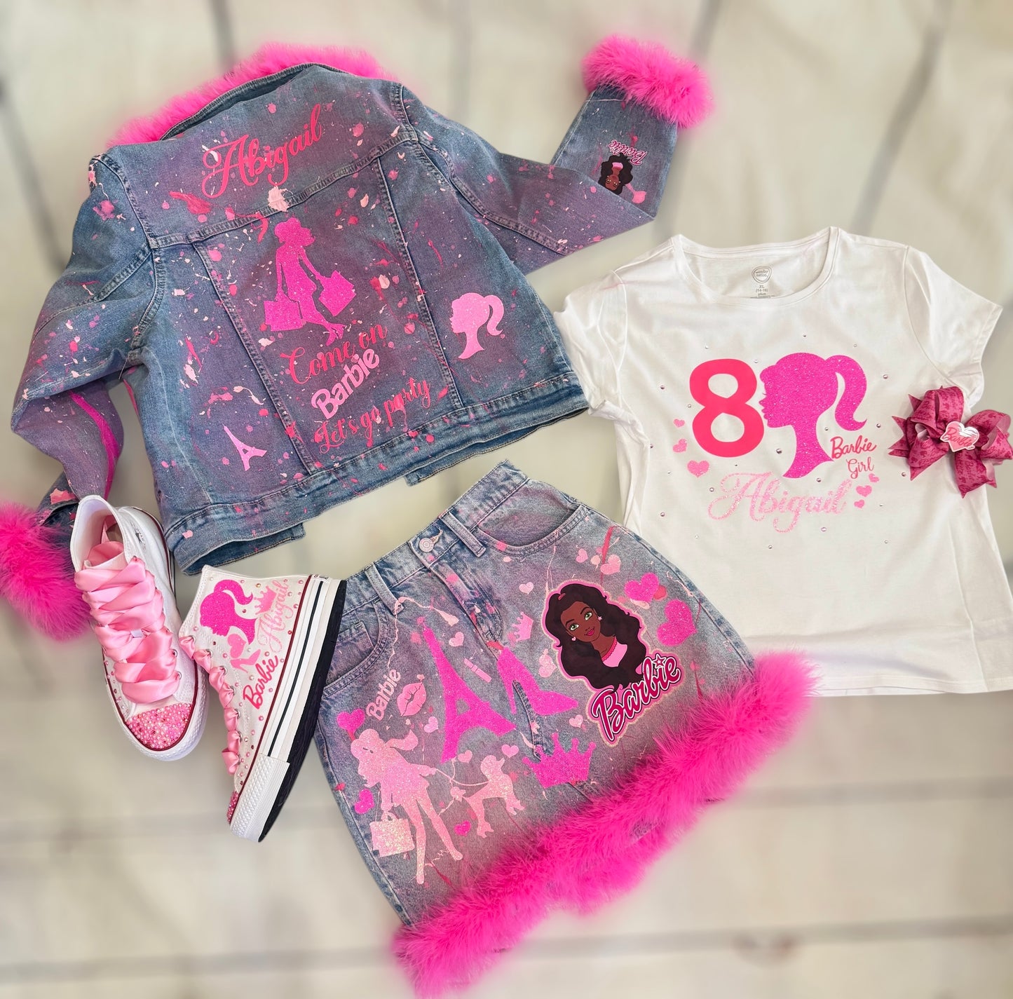 Barbie Denim outfit with matching shoes , Barbie jeans outfit