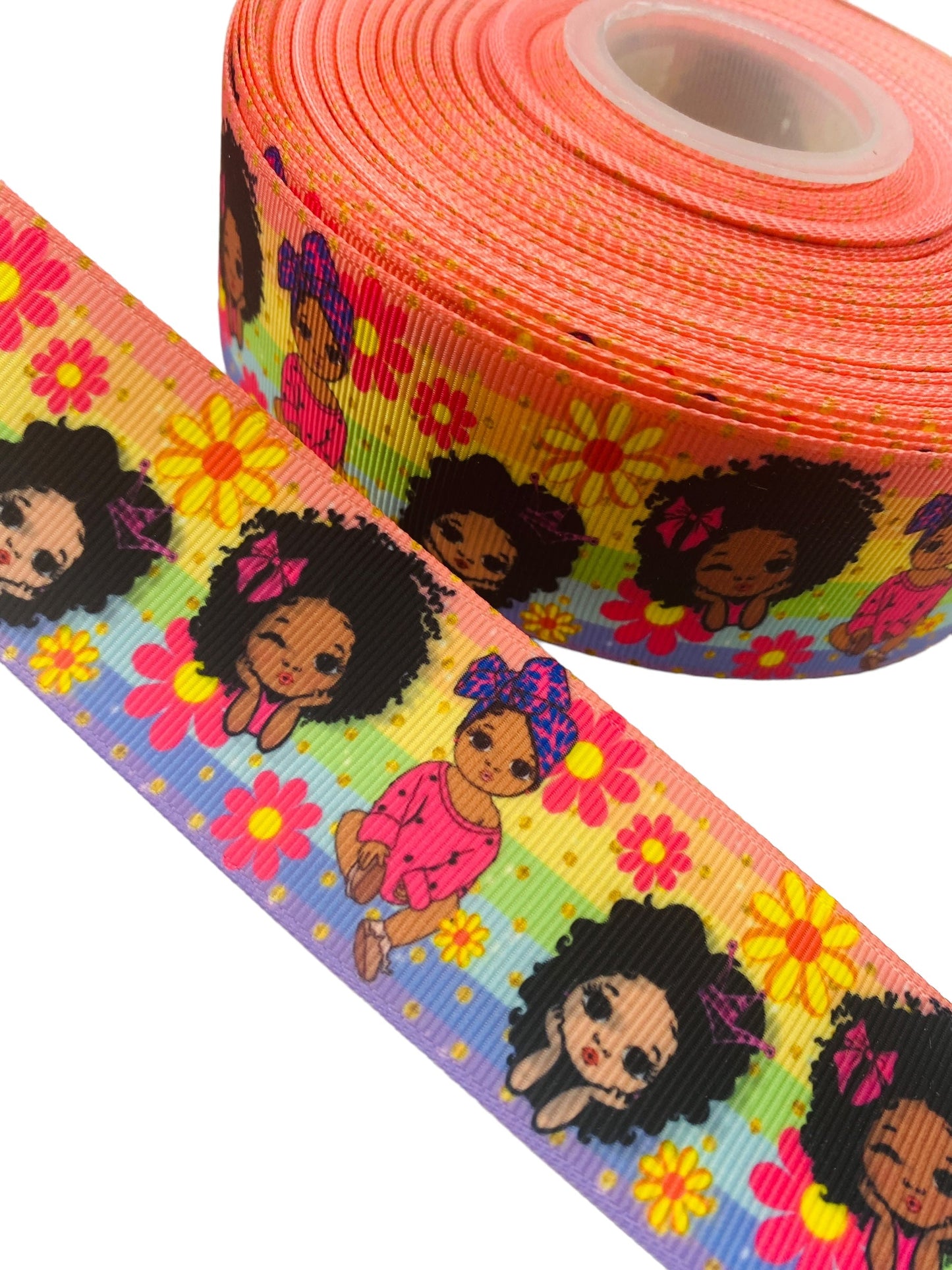 #C45 (Black Girl Ribbon 38mm/ 1.5 Inch Ribbon) 🟢