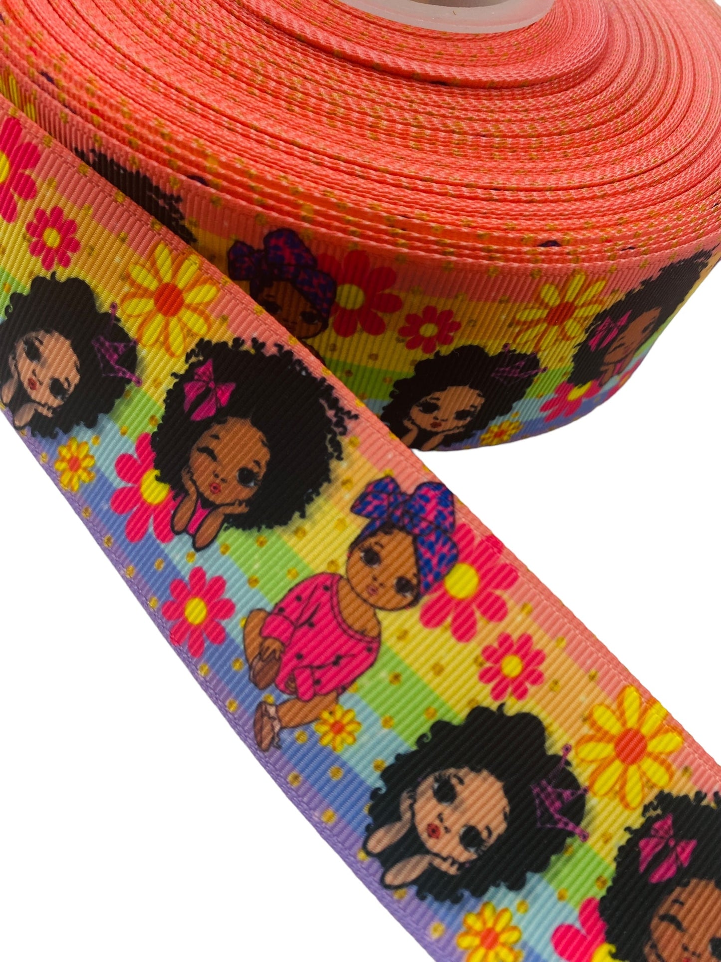 #C45 (Black Girl Ribbon 38mm/ 1.5 Inch Ribbon) 🟢