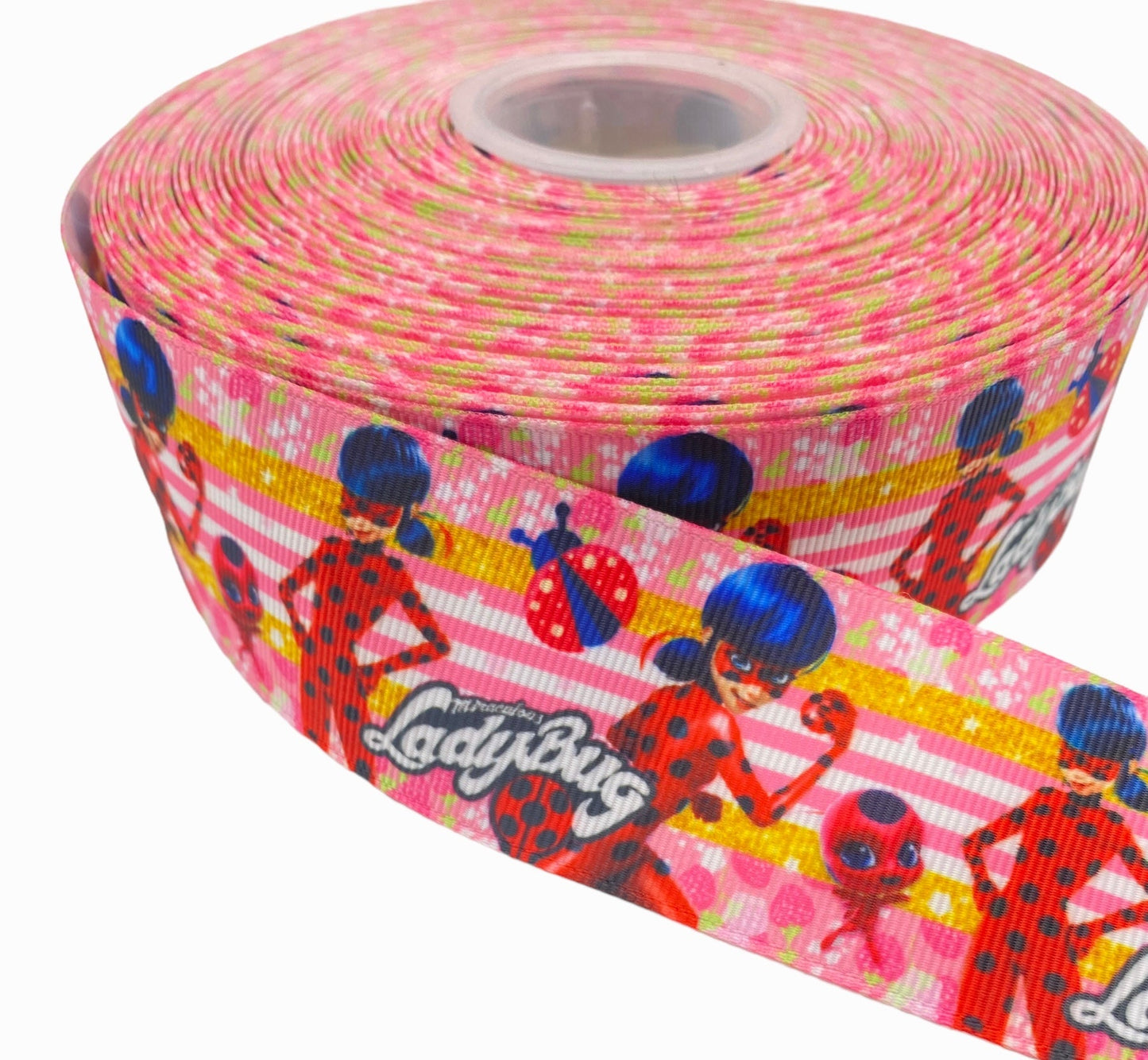 #C64 (38mm / 1.5 inch Ribbon, Miraculous Lady Bug Ribbon 🟢