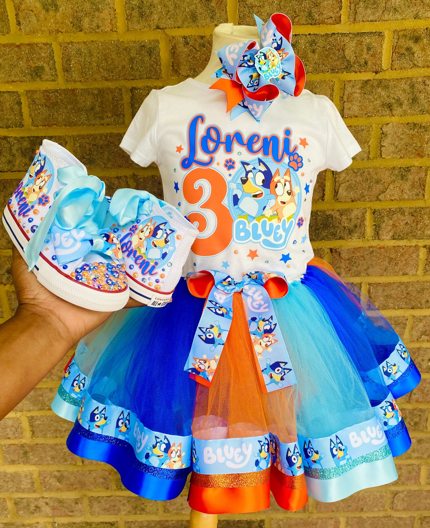 Blue Birthday outfit Bluey tutu set Blue tutu outfit