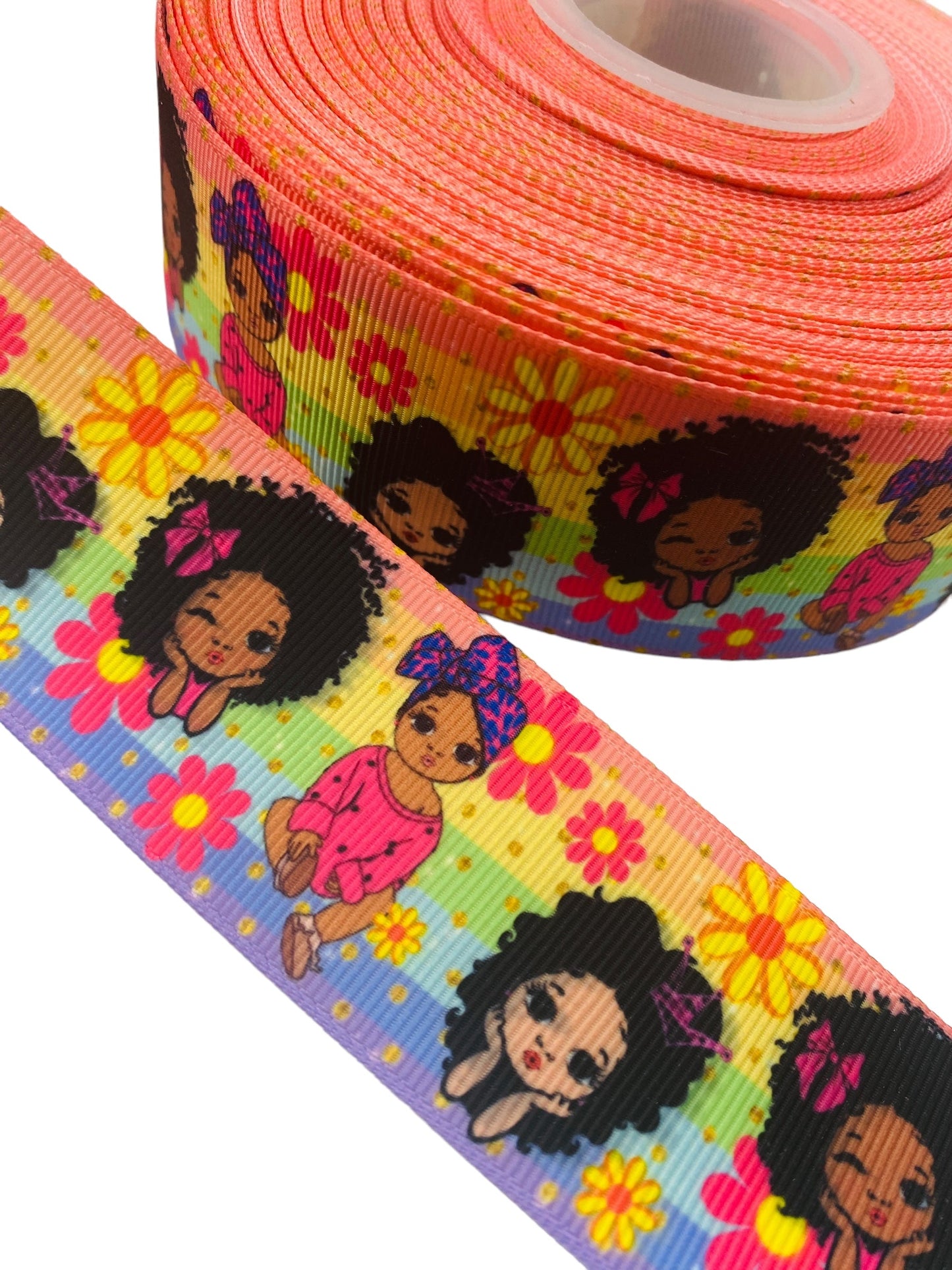 #C45 (Black Girl Ribbon 38mm/ 1.5 Inch Ribbon) 🟢