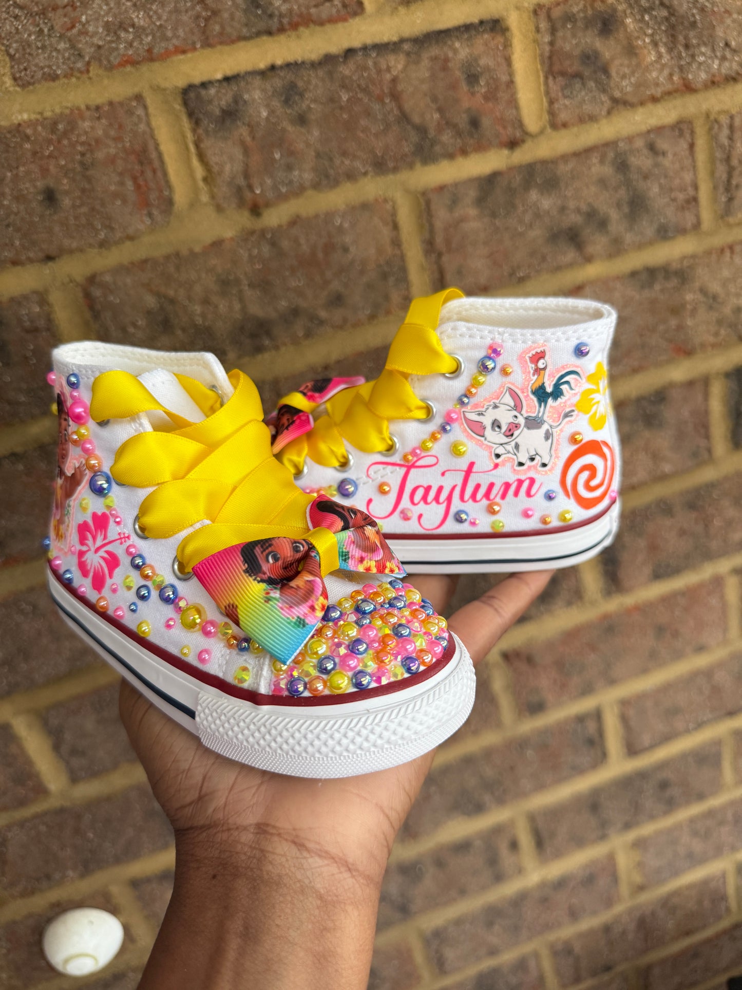 Moana Bling Converse Sneakers, Moana Personalized shoes