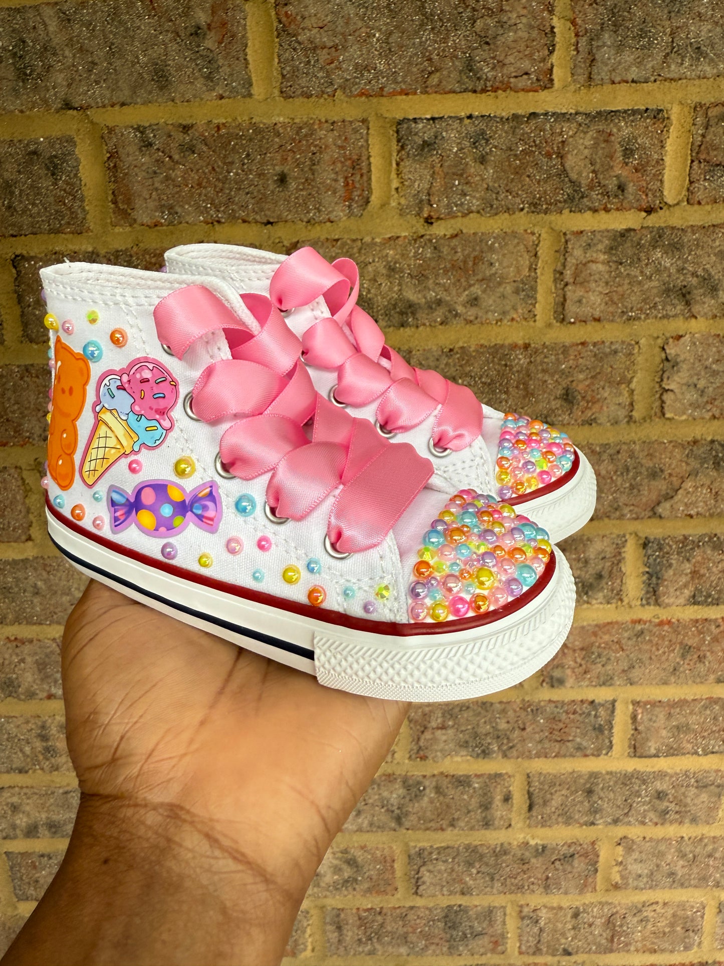 Candy Land Personalized Sneakers, Bling Converse Shoes