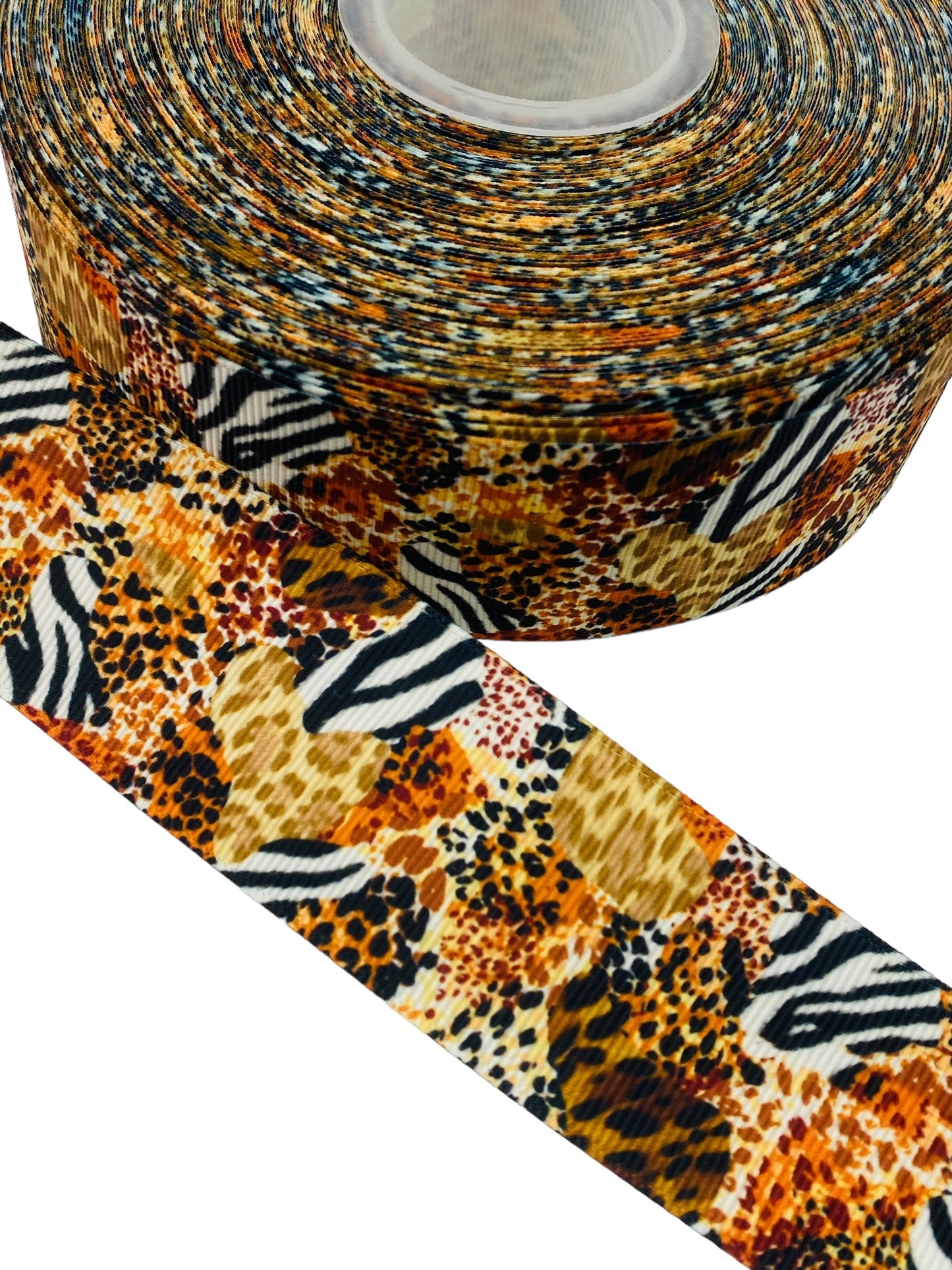 #C17 (Leopard Printand zebra Print Ribbon) 38mm/ 1.5 Inch Ribbon (1 Yard) 🟢