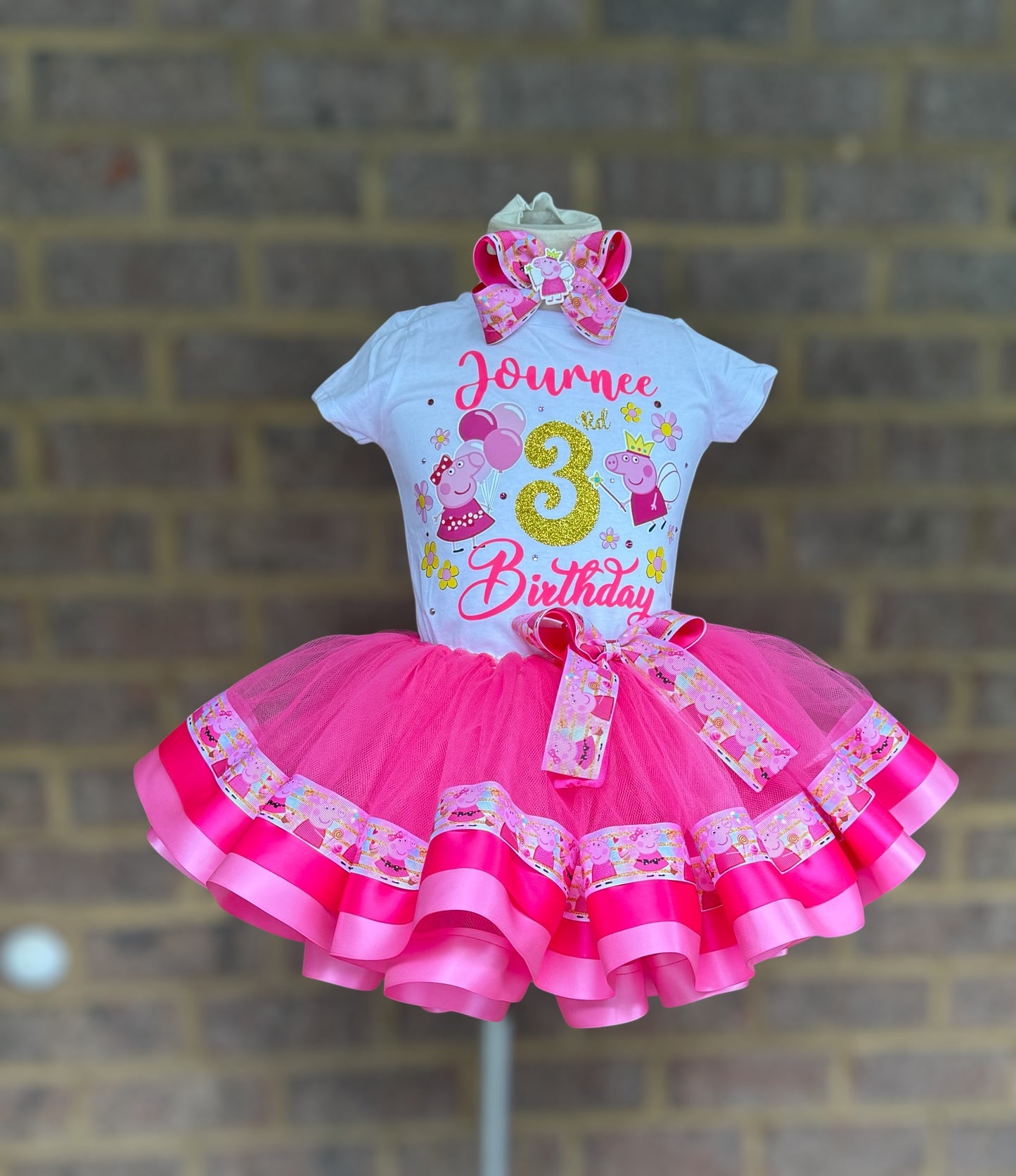 Peppa Pig tutu set Peppa pig tutu outfit Peppa pig Birthday outfit