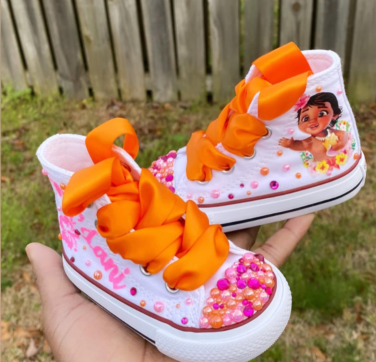 Moana Bling Bling Converse Sneakers, Bling Sneakers