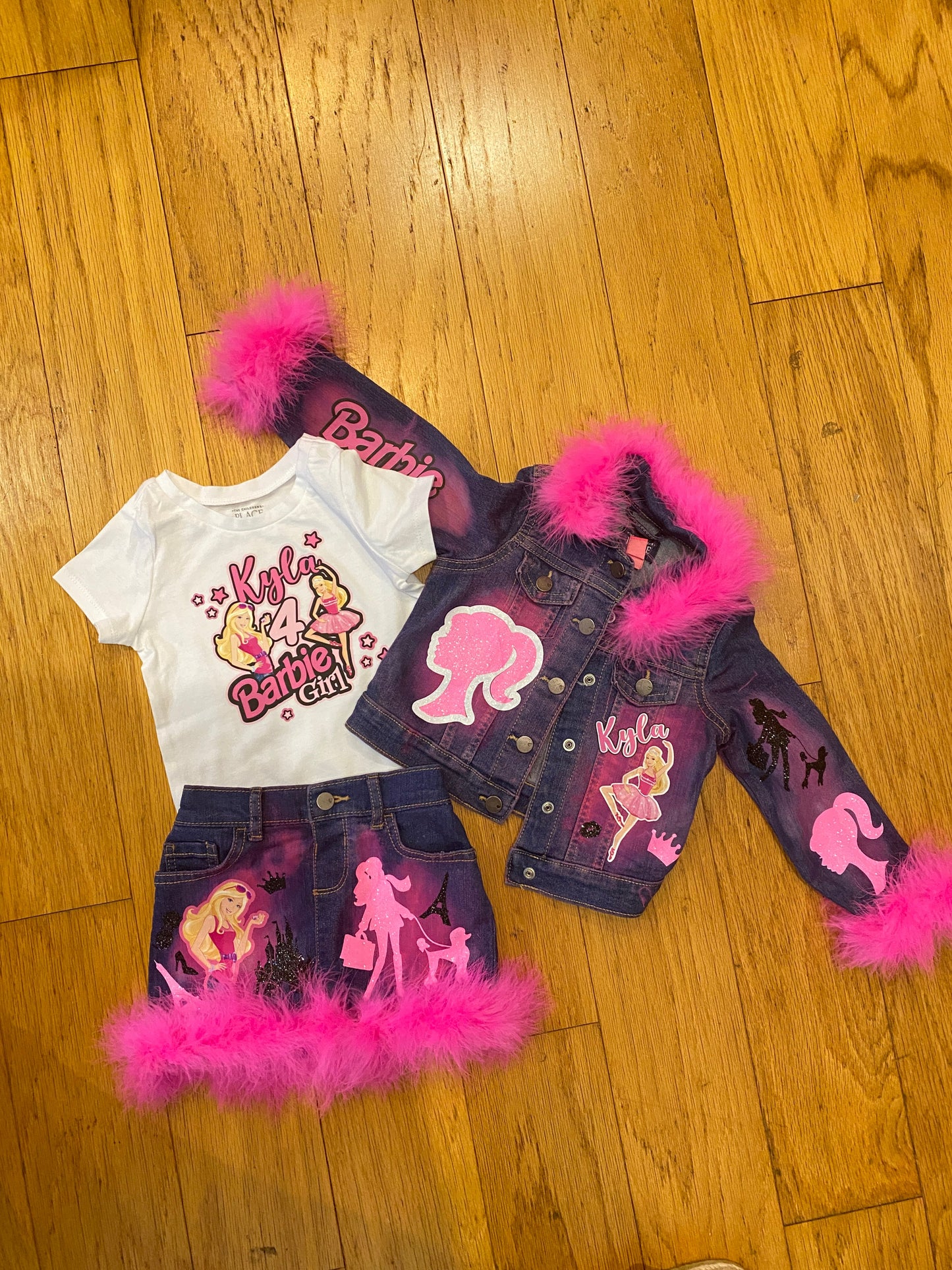 Barbie Jeans Outfit with matching Hair clips.