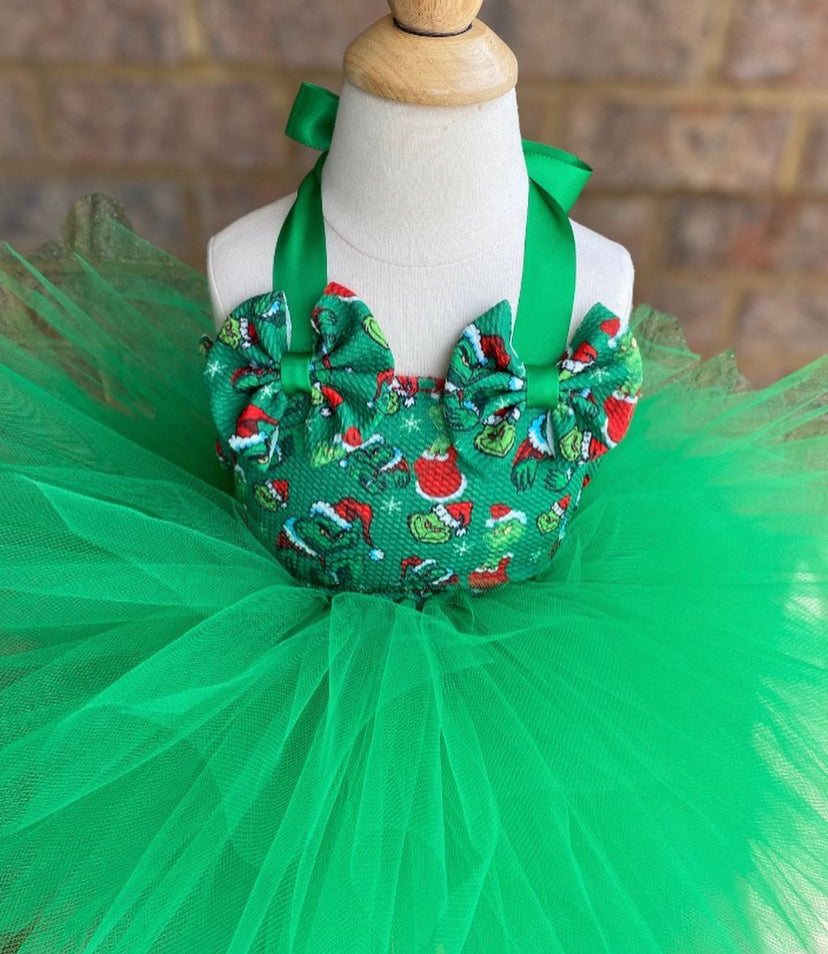 Mr Grinch Christmas Dress/ Christmas tutu dress