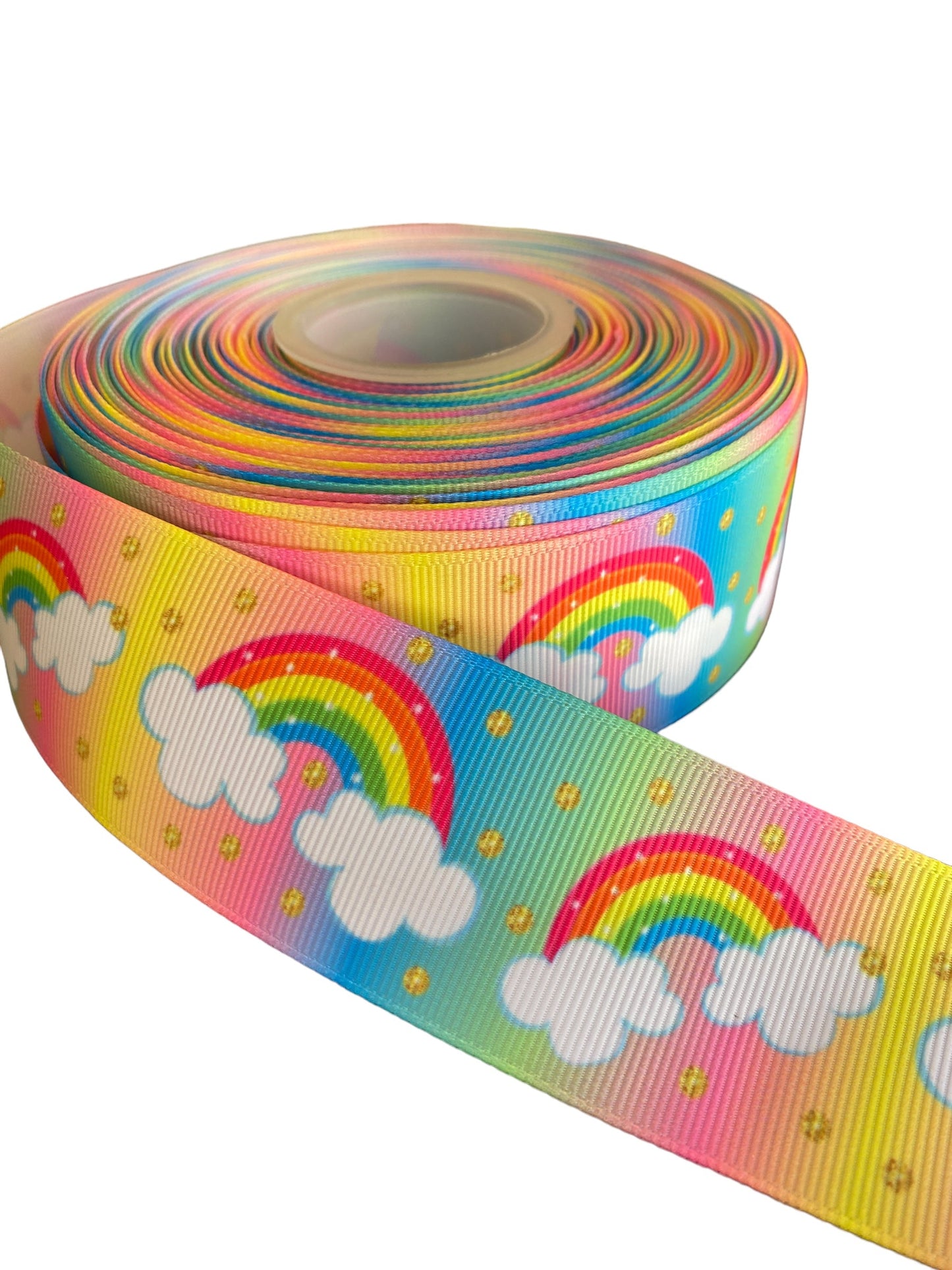 #C116 Rainbow multicolor Ribbon (38mm /1.5 inches) 1 yard 🟢