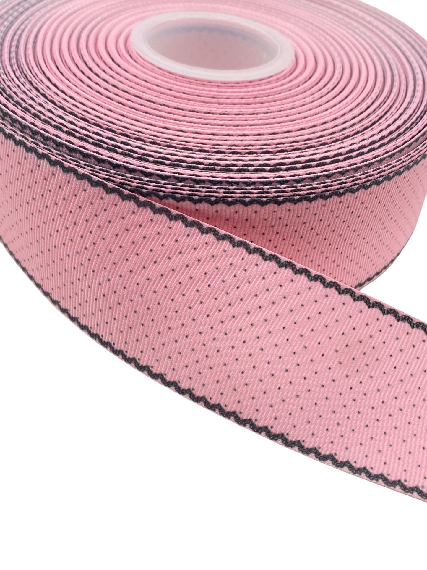 #C72 ( 38mm / 1.5 inch Ribbon, Pink Polka dot Ribbon) 1 Yard 🟢