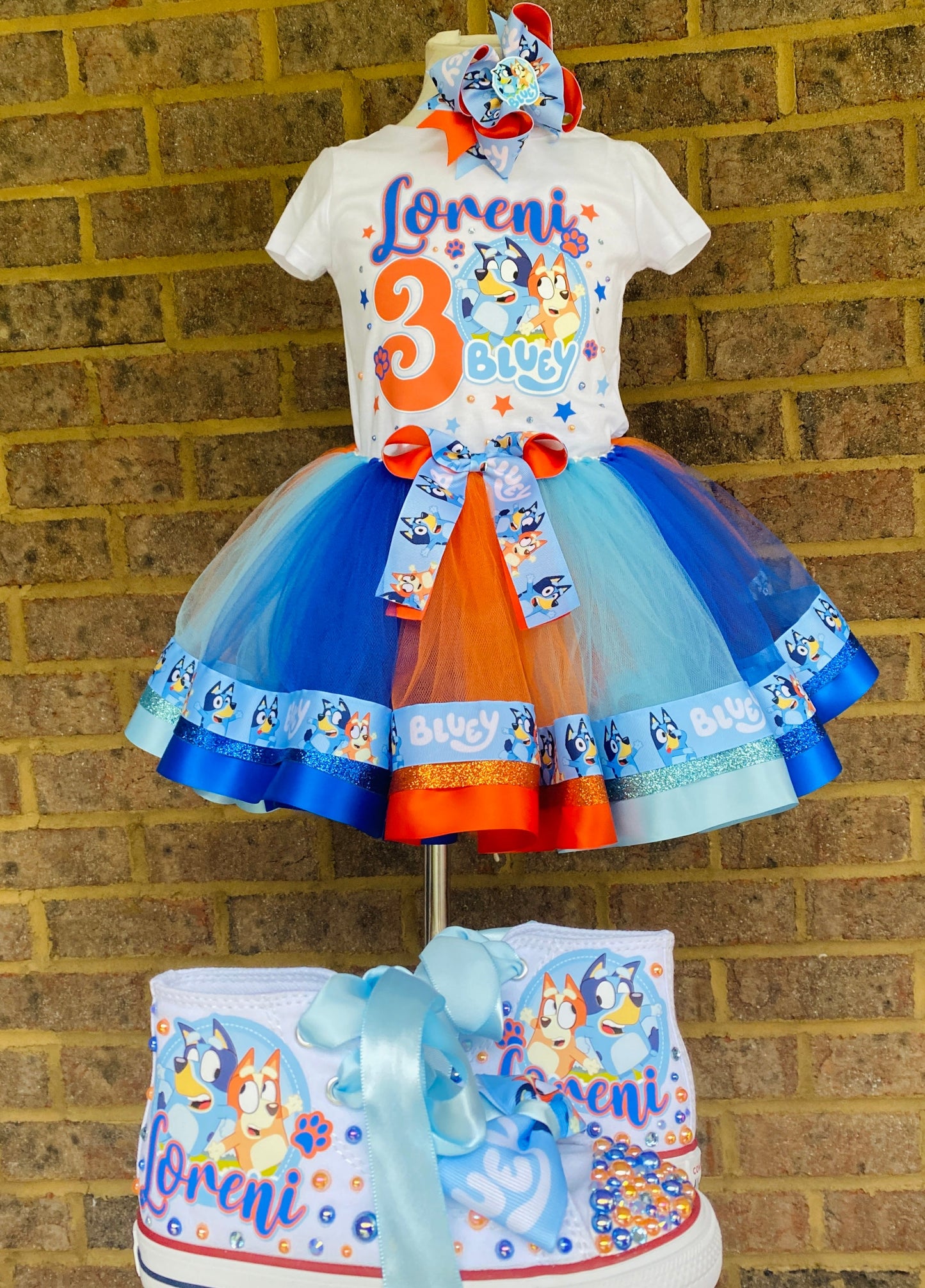 Blue Birthday outfit Bluey tutu set Blue tutu outfit