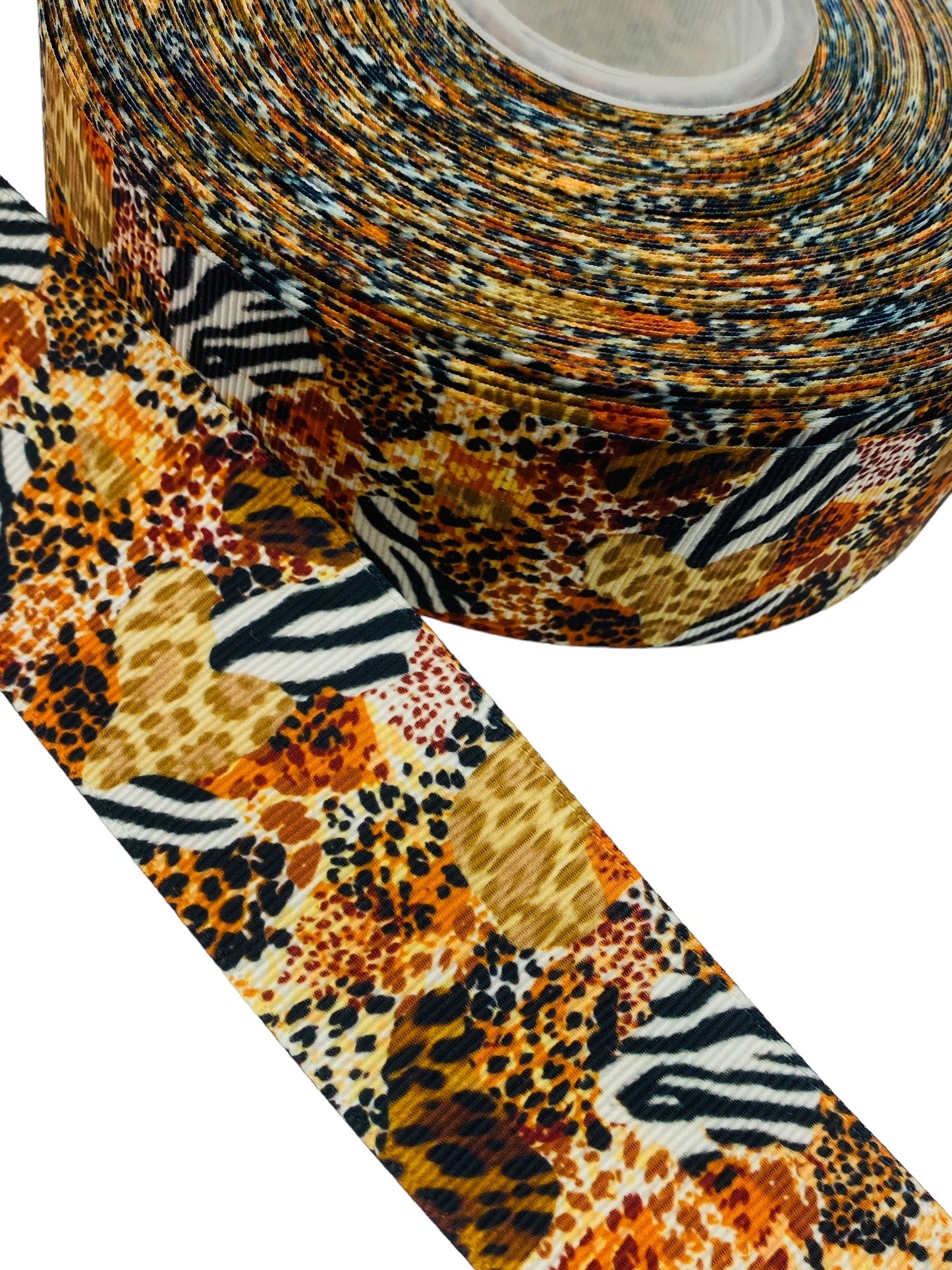 #C17 (Leopard Printand zebra Print Ribbon) 38mm/ 1.5 Inch Ribbon (1 Yard) 🟢