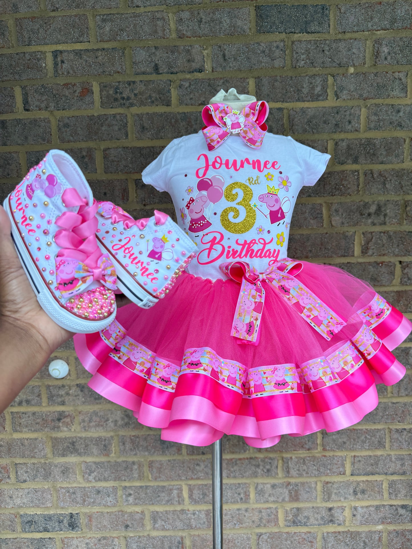 Peppa Pig tutu set Peppa pig tutu outfit Peppa pig Birthday outfit