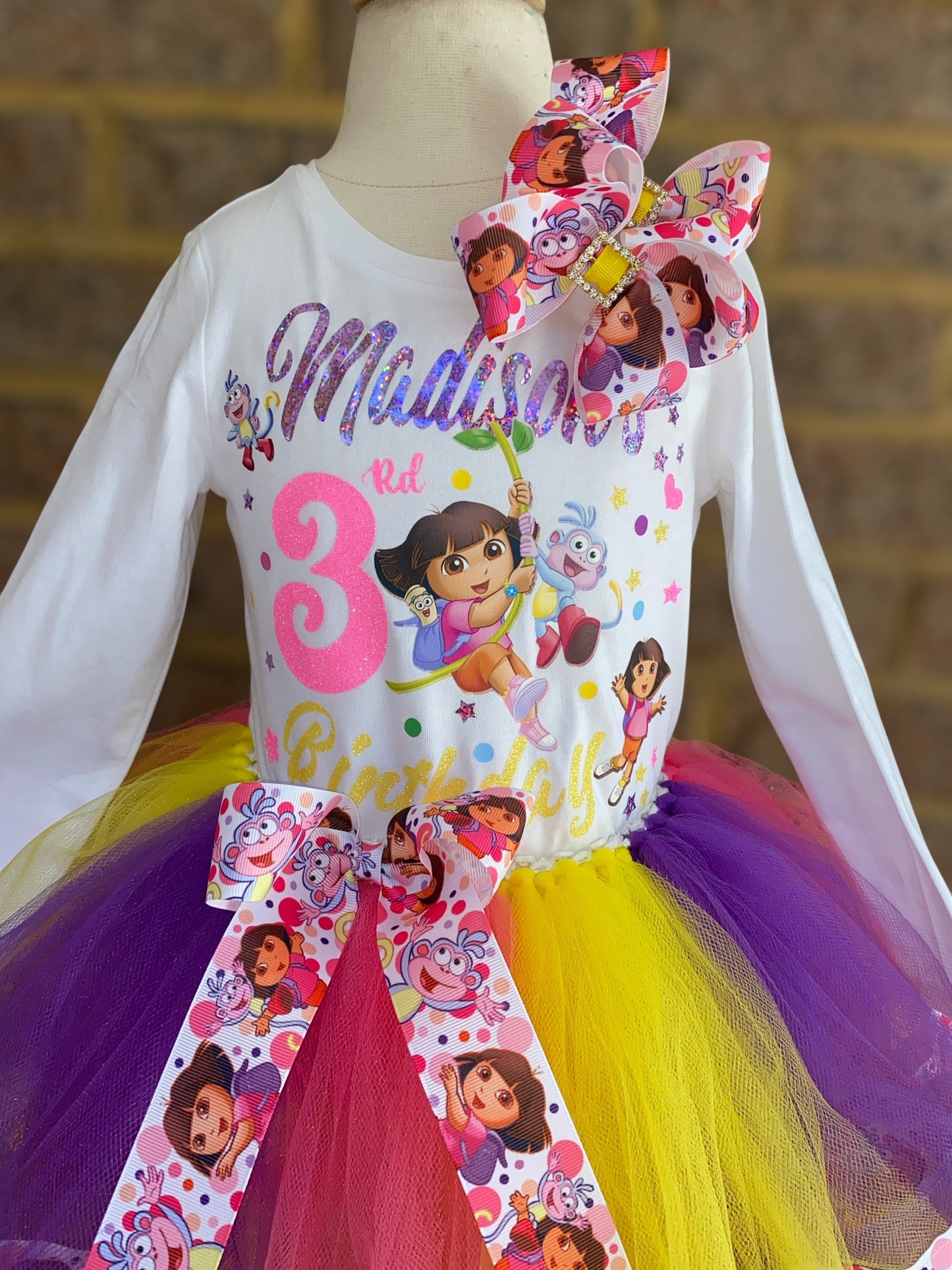 Dora the explorer Tutu Outfit Dora tutu set Dora Birthday tutu
