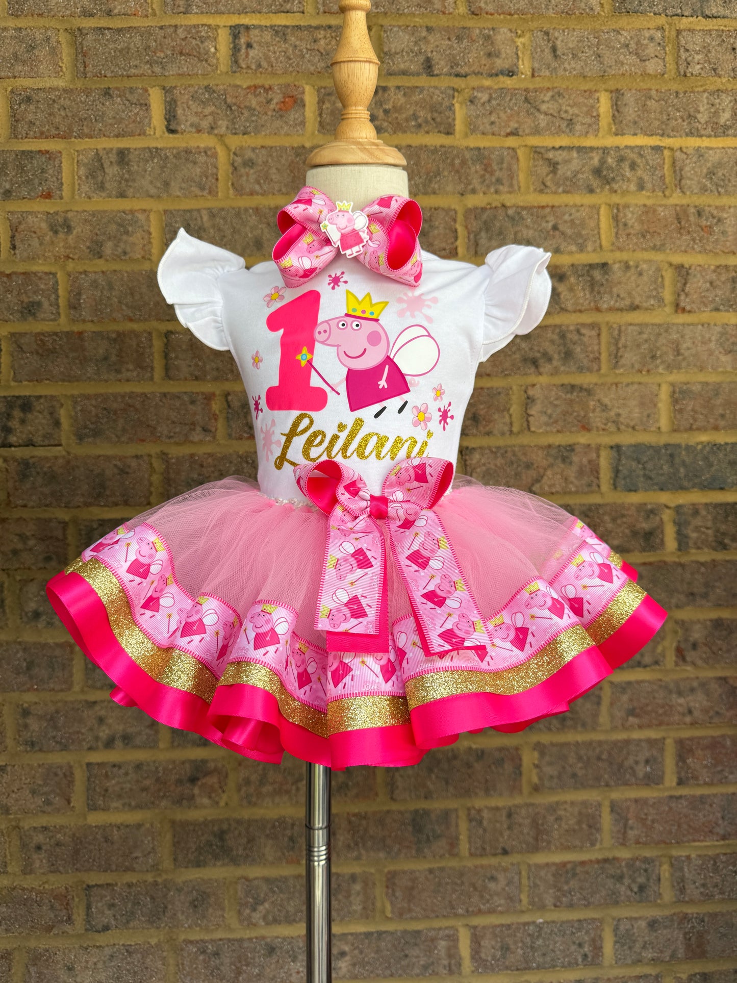 Peppa Pig tutu set Peppa pig tutu outfit Peppa pig Birthday outfit 1