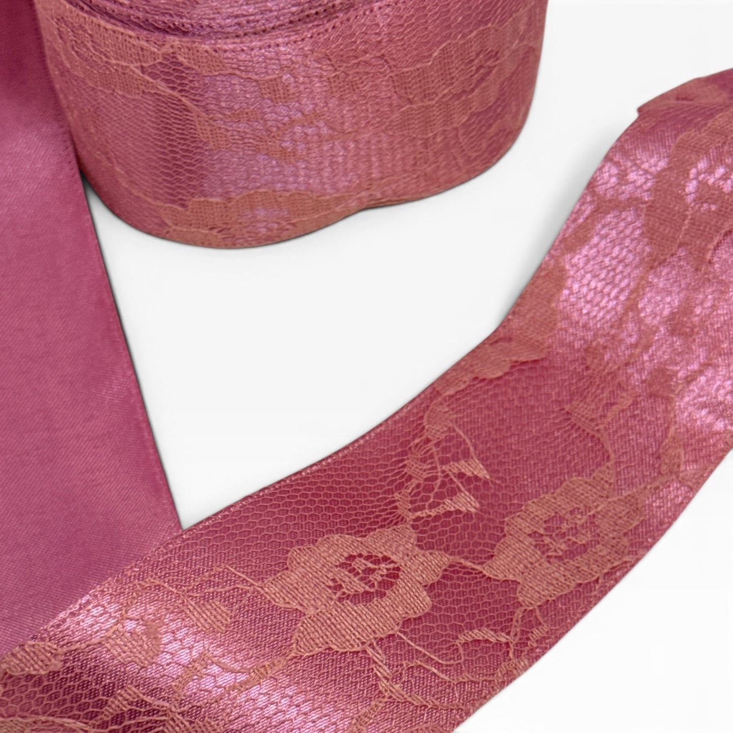 Dusty Pink Lace Ribbon (per yard ) 1.5 inch