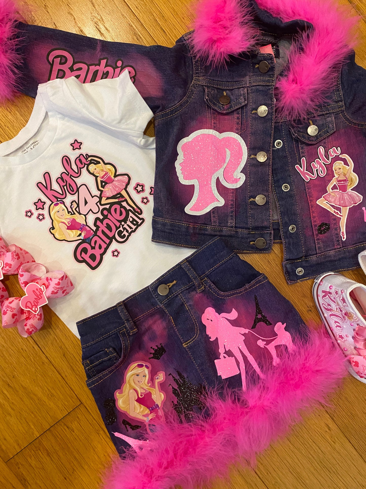 Barbie Jeans Outfit with matching Hair clips.