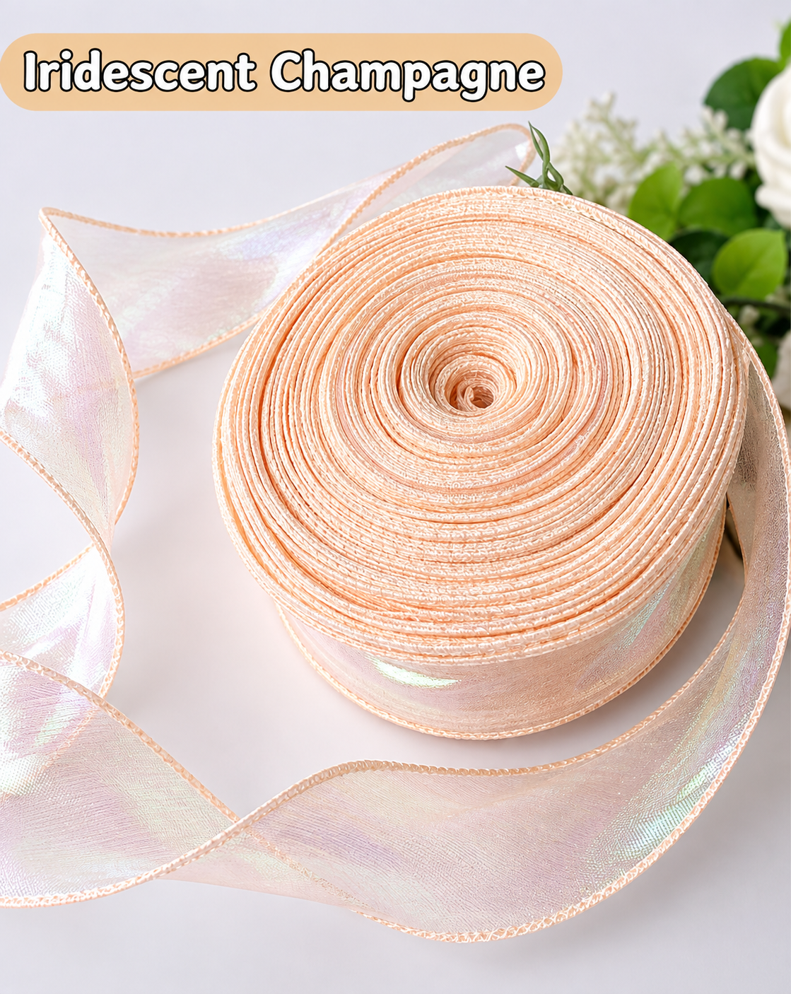 Iridescent Fishtail Yarn Ribbons | wired Ribbon | Price Per Yard