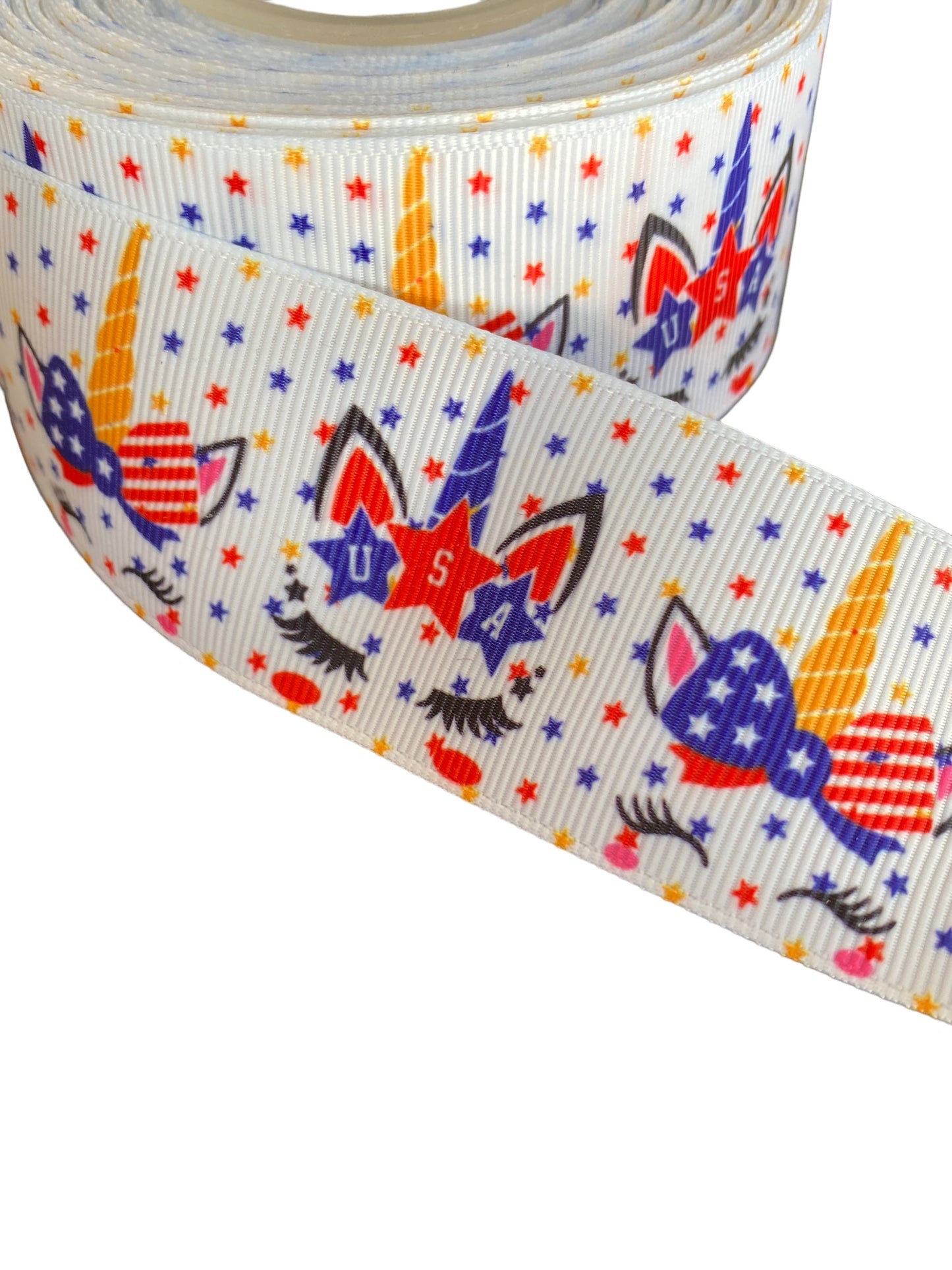 #C93 (Unicorn Ribbon / 4th Of July Ribbon (38mm /1.5 inches) 🟢