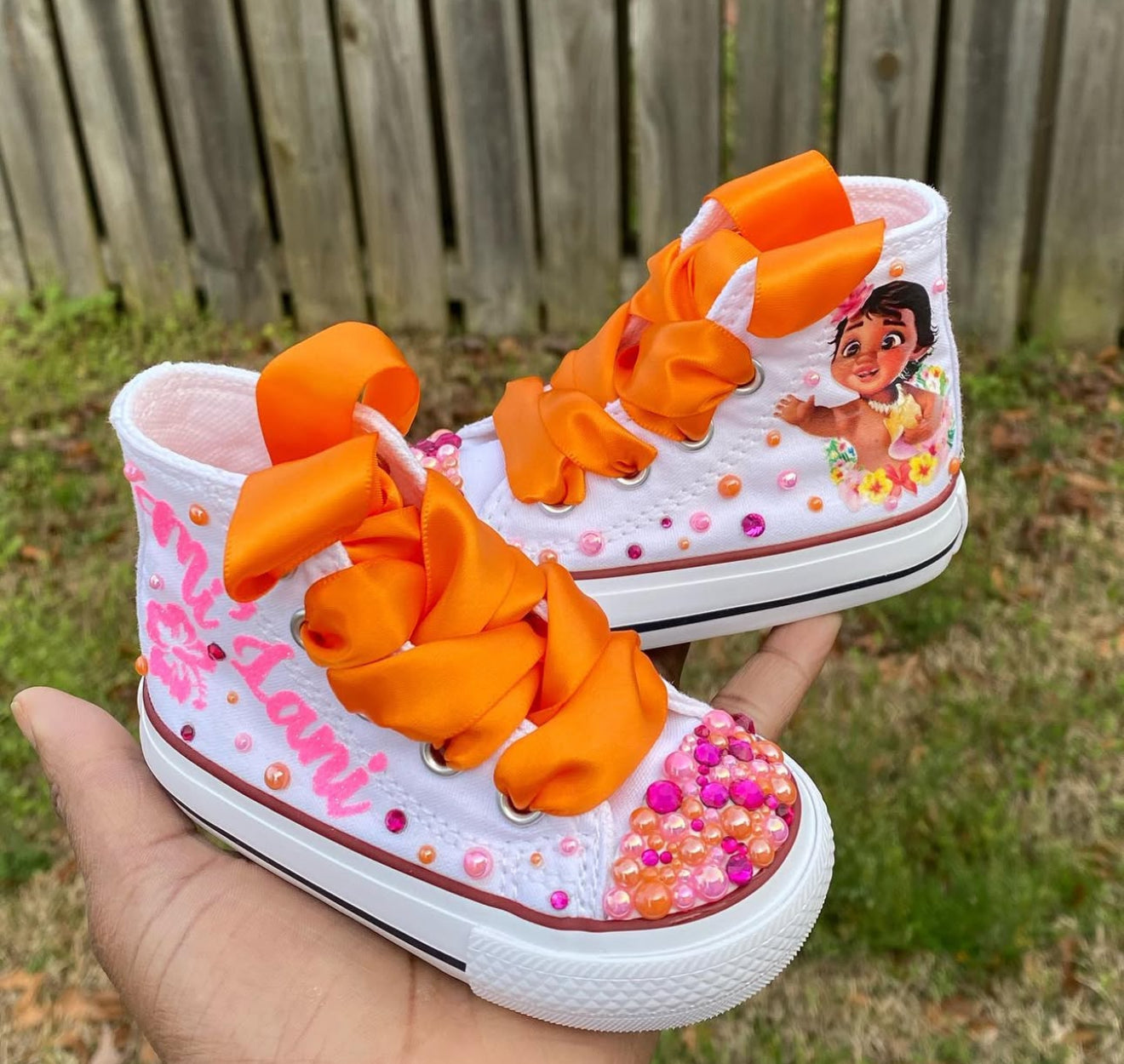 Moana Bling Bling Converse Sneakers, Bling Sneakers