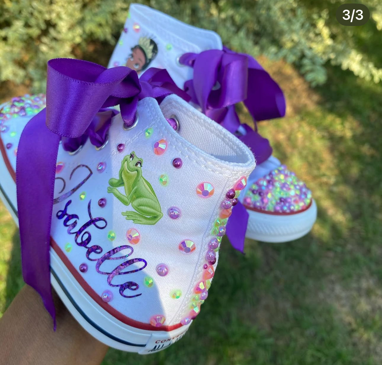 Princess Tiana Bling Converse Sneakers