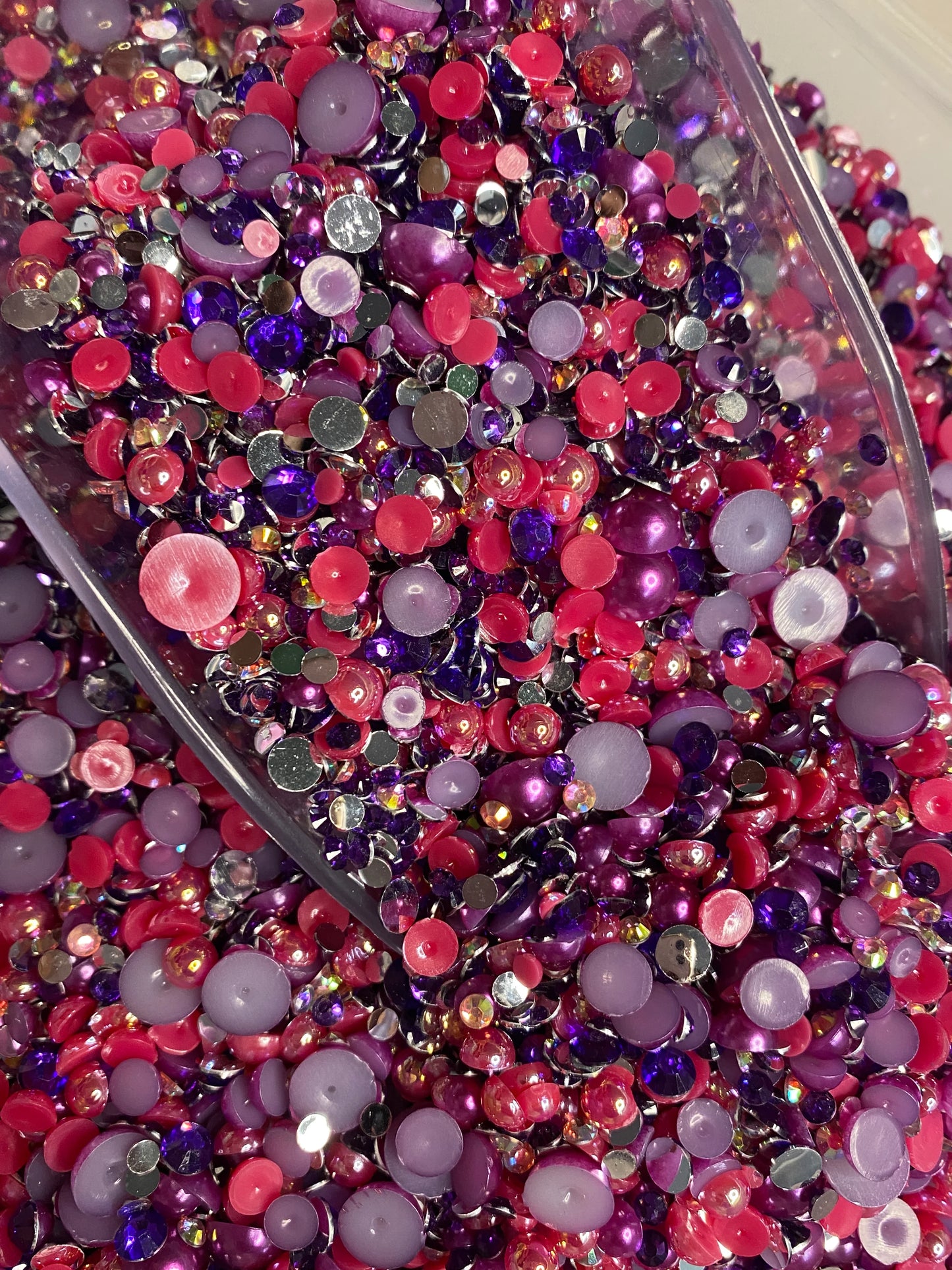 Blue Berry Pearl & Rhinestone Mix (10 Gram)