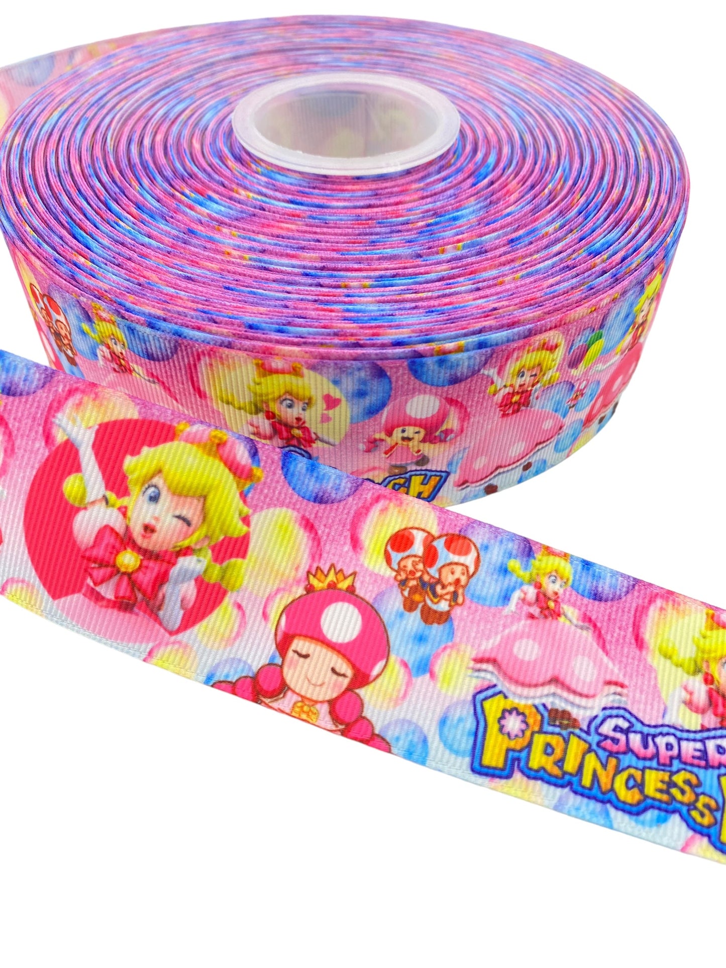 #C89 (38mm / 1.5 inch Ribbon, Super Mario Princess Ribbon (1 Yard) 🟢