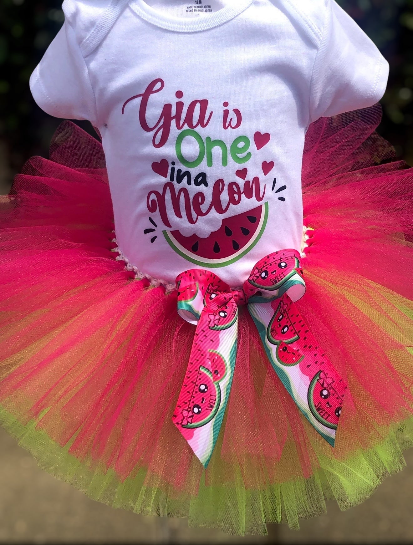 Melon Tutu Outfit one in a melon Birthday tutu